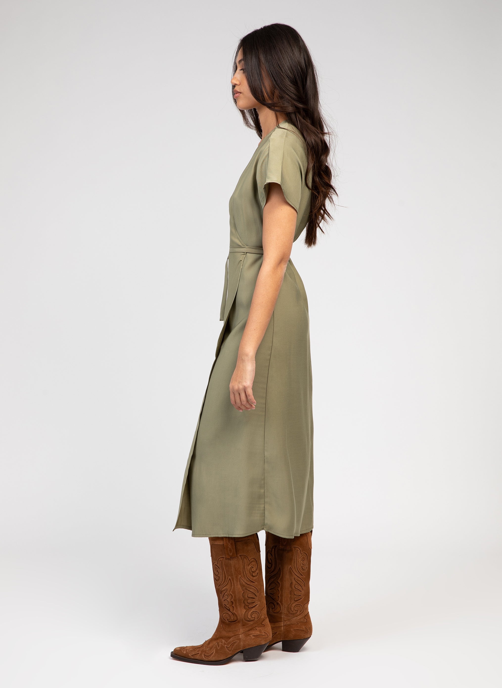 MIKIMA VESTIDO LARGO militar