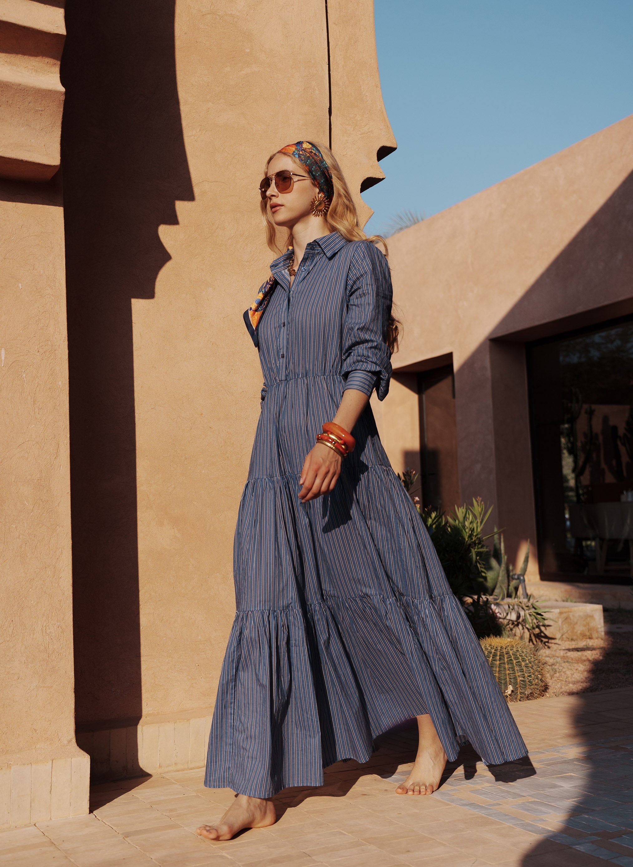 ROBE LONGUE OCHARME blois indigo