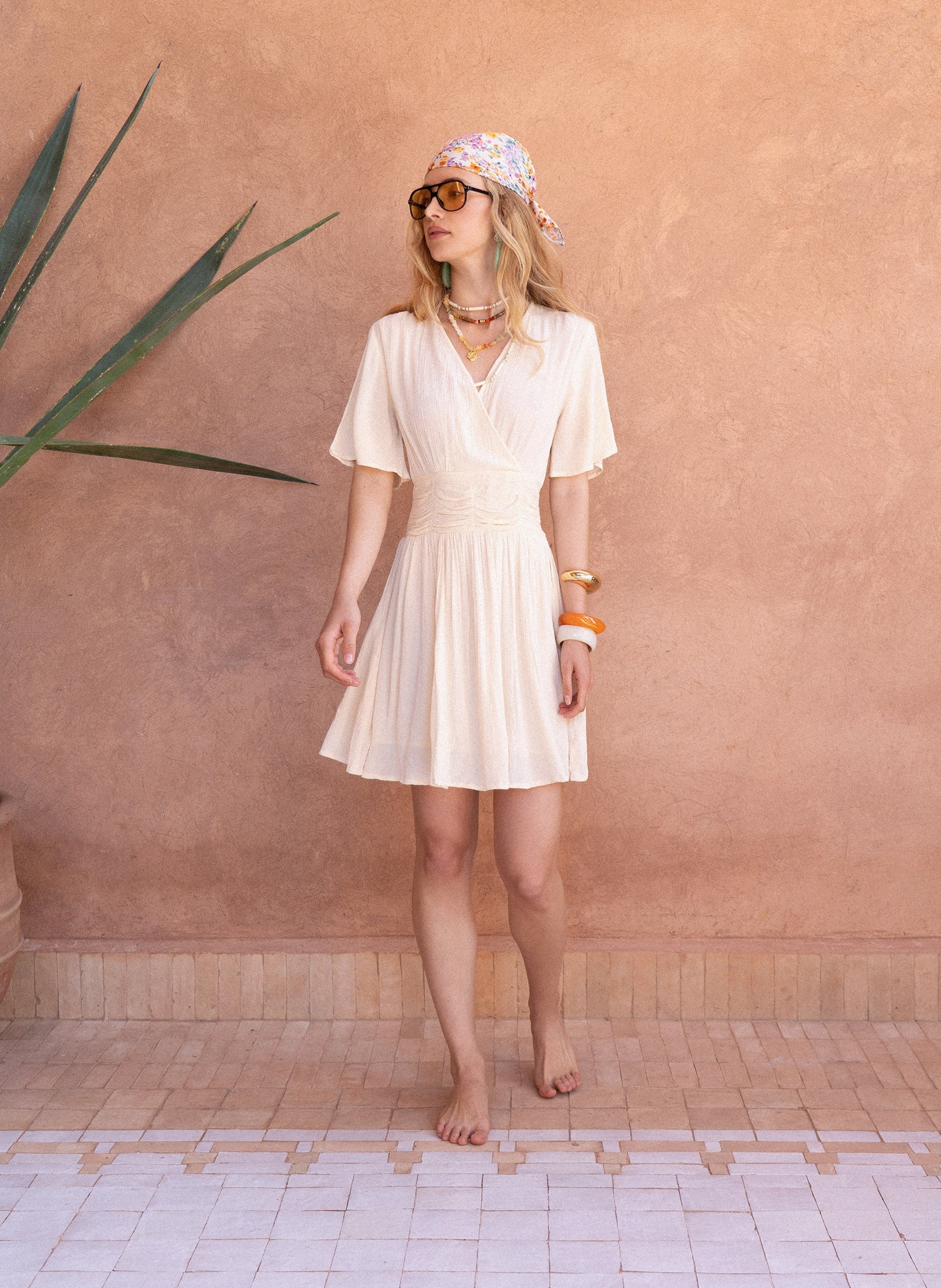 ROBE COURTE OFLAMY ecru