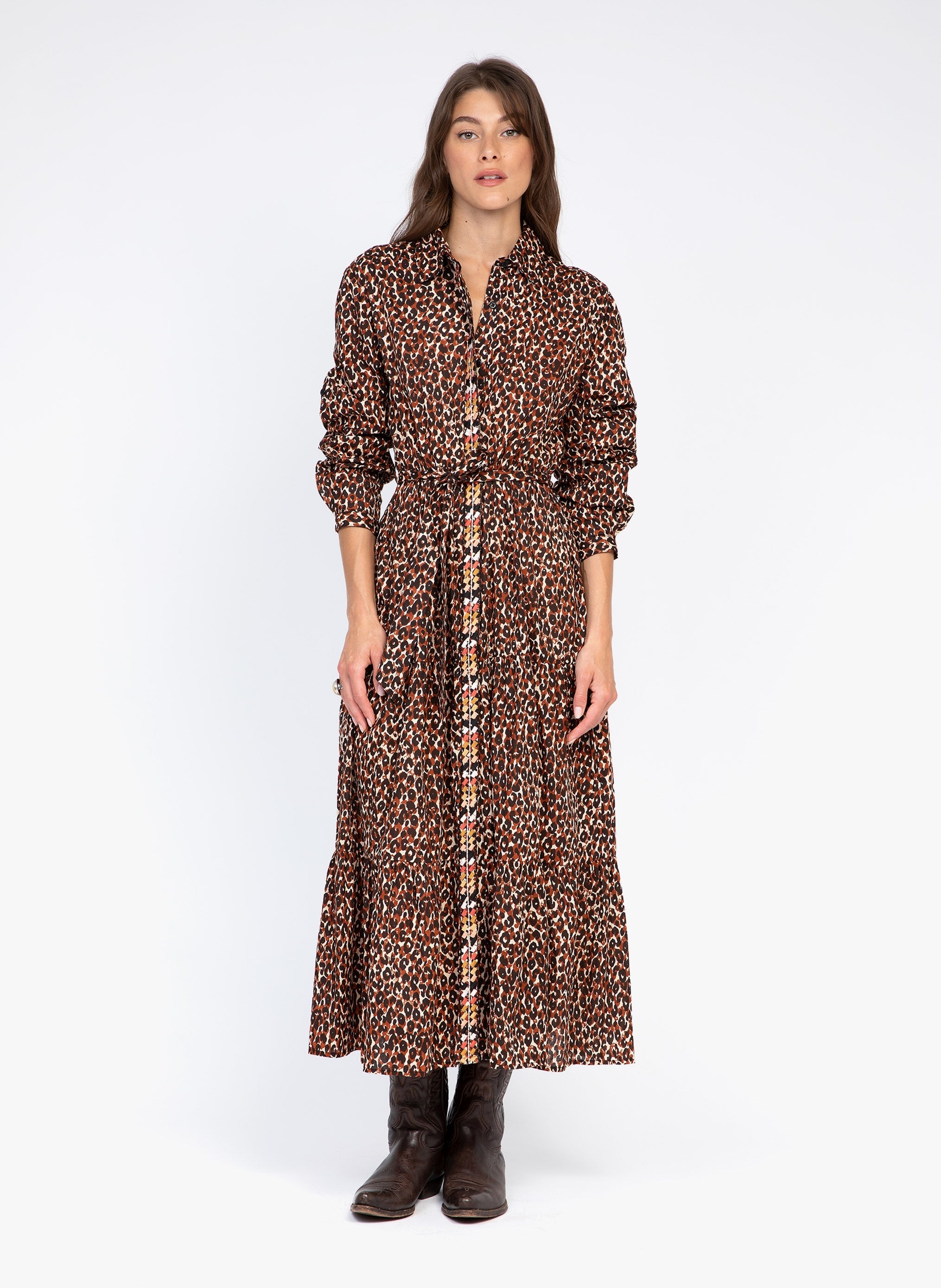 ROBE LONGUE OLINTO leona chocolat