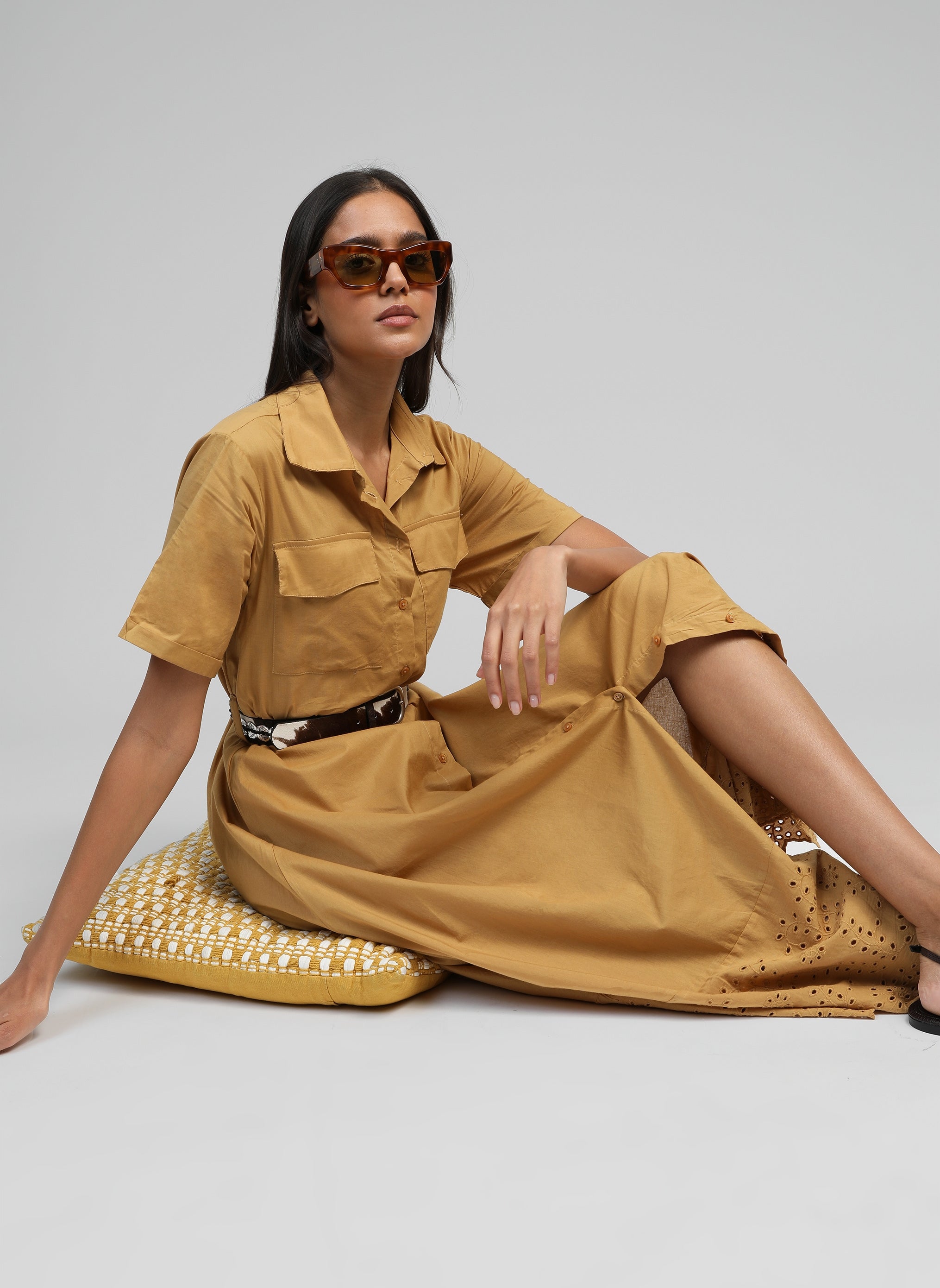 OLIVINE gold LONG DRESS