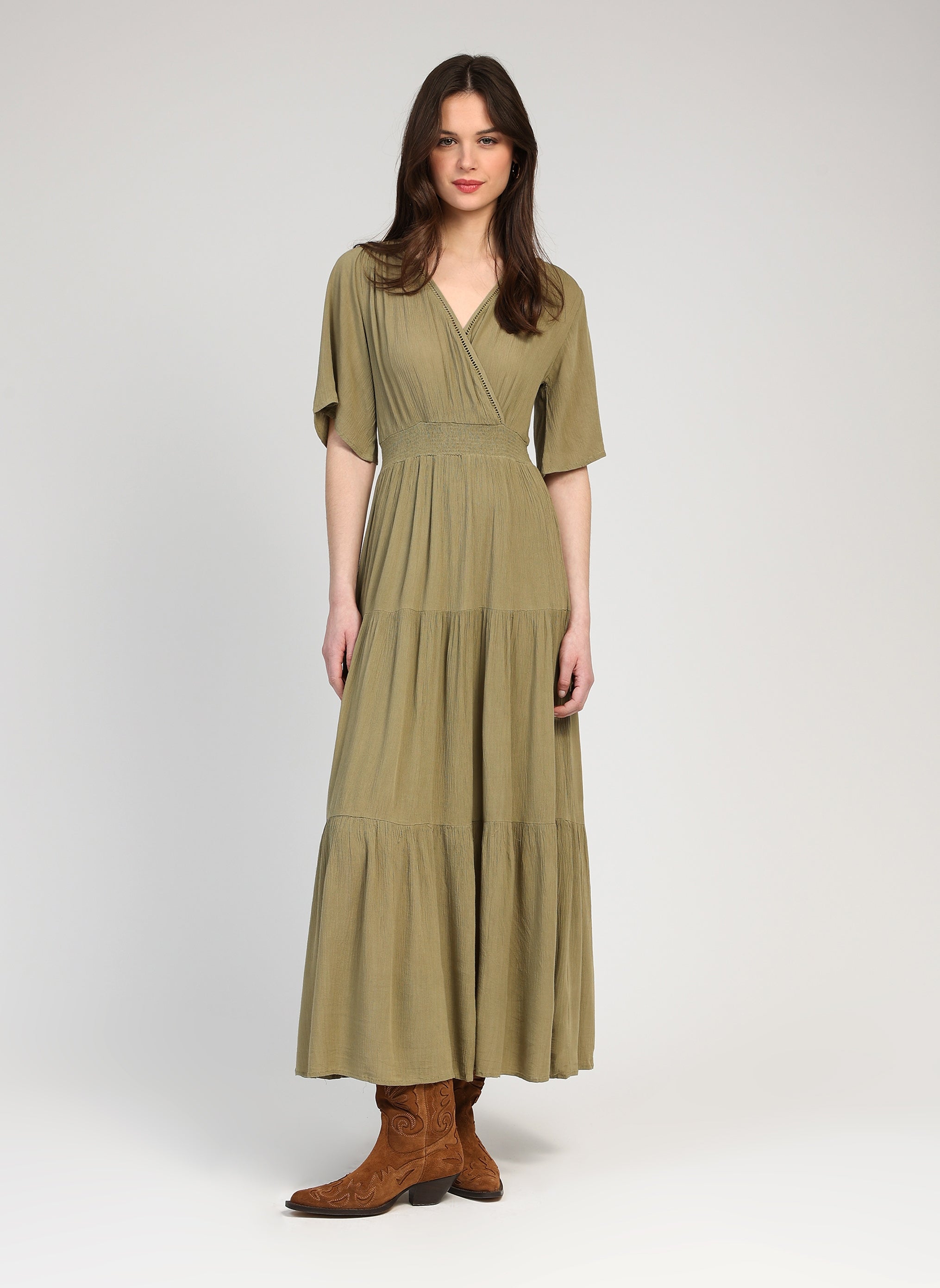 OSUNCHA LONG DRESS khaki