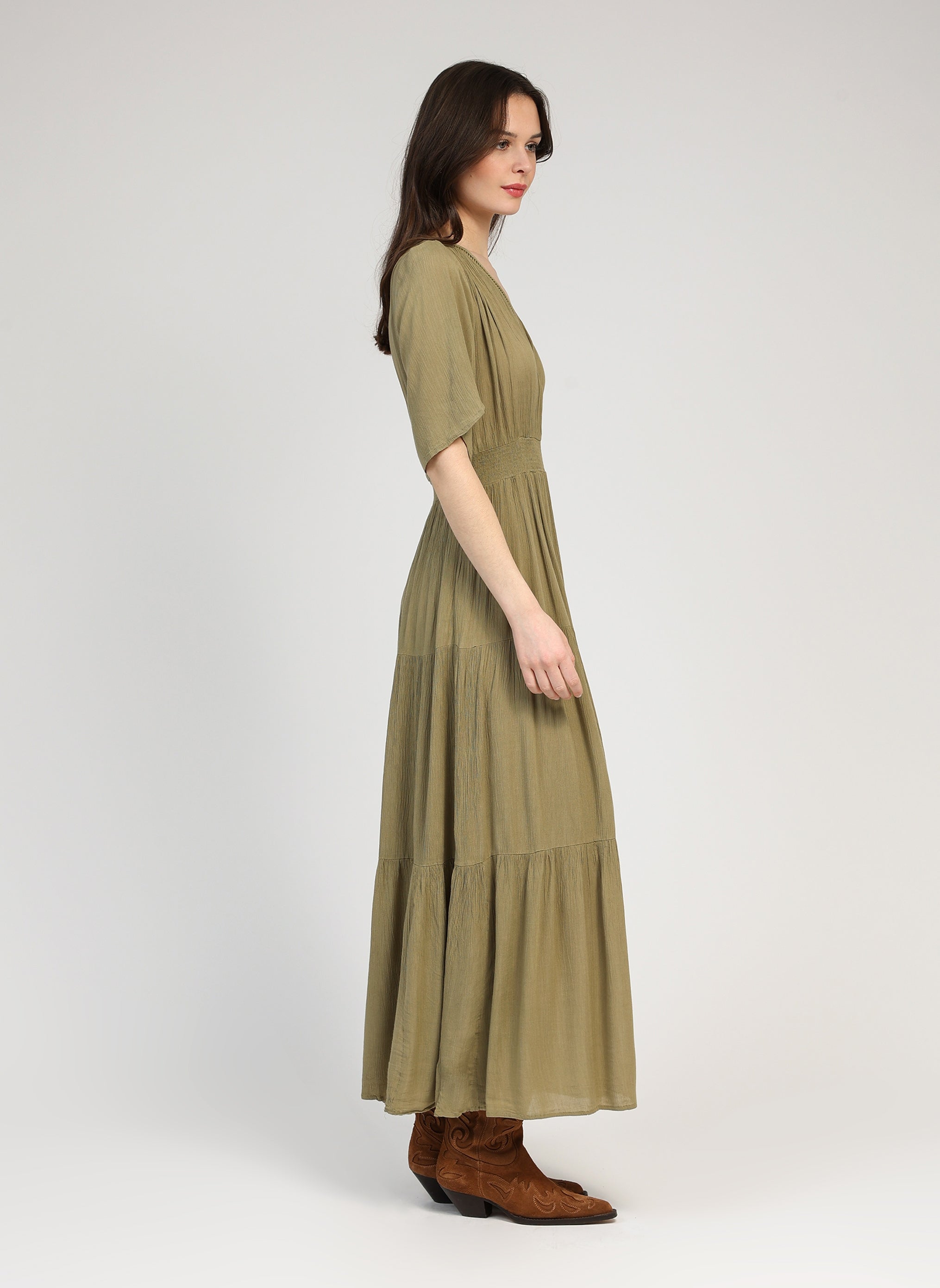 OSUNCHA LONG DRESS khaki