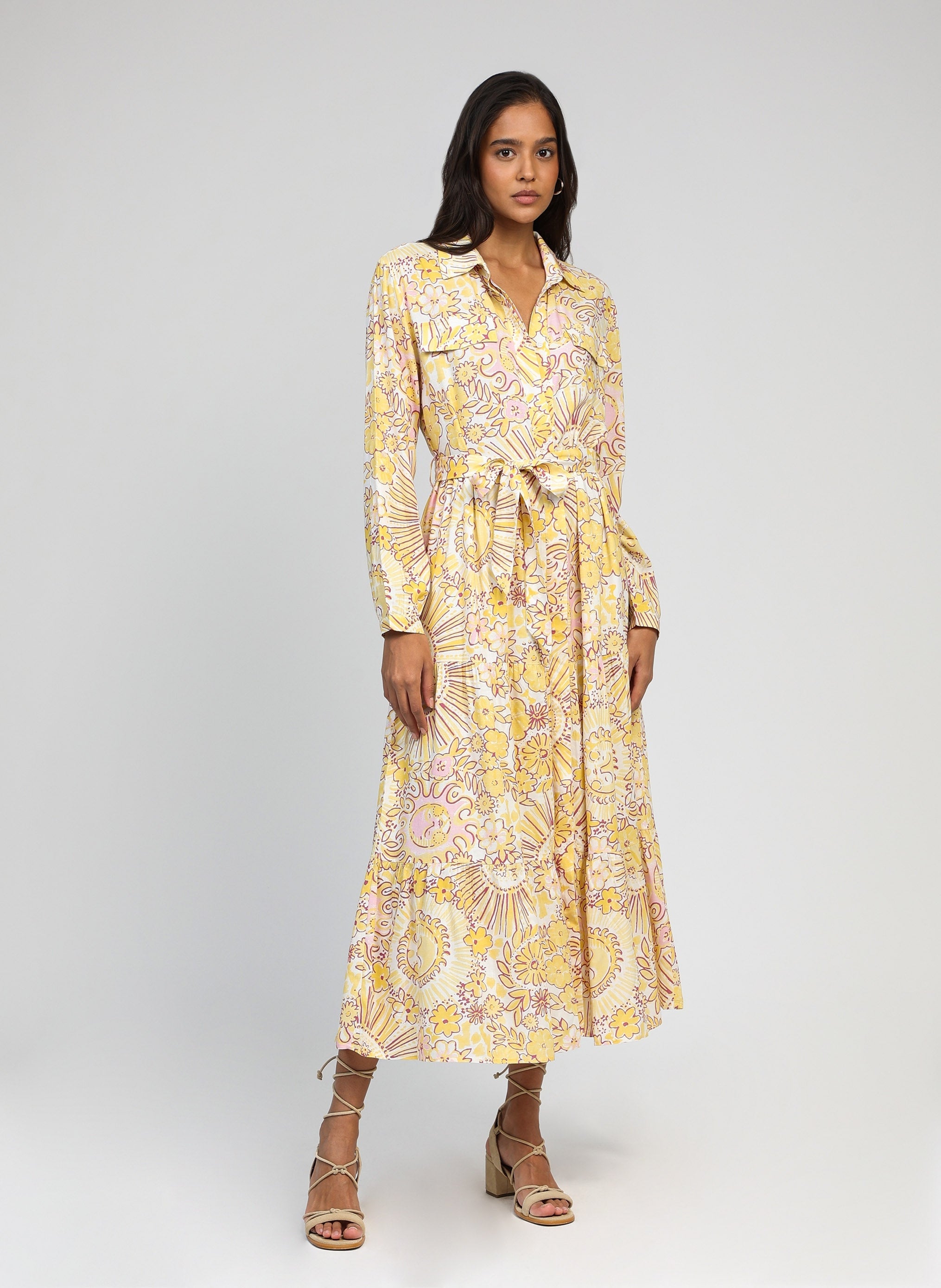 ROBE LONGUE OVINTA shiny jaune