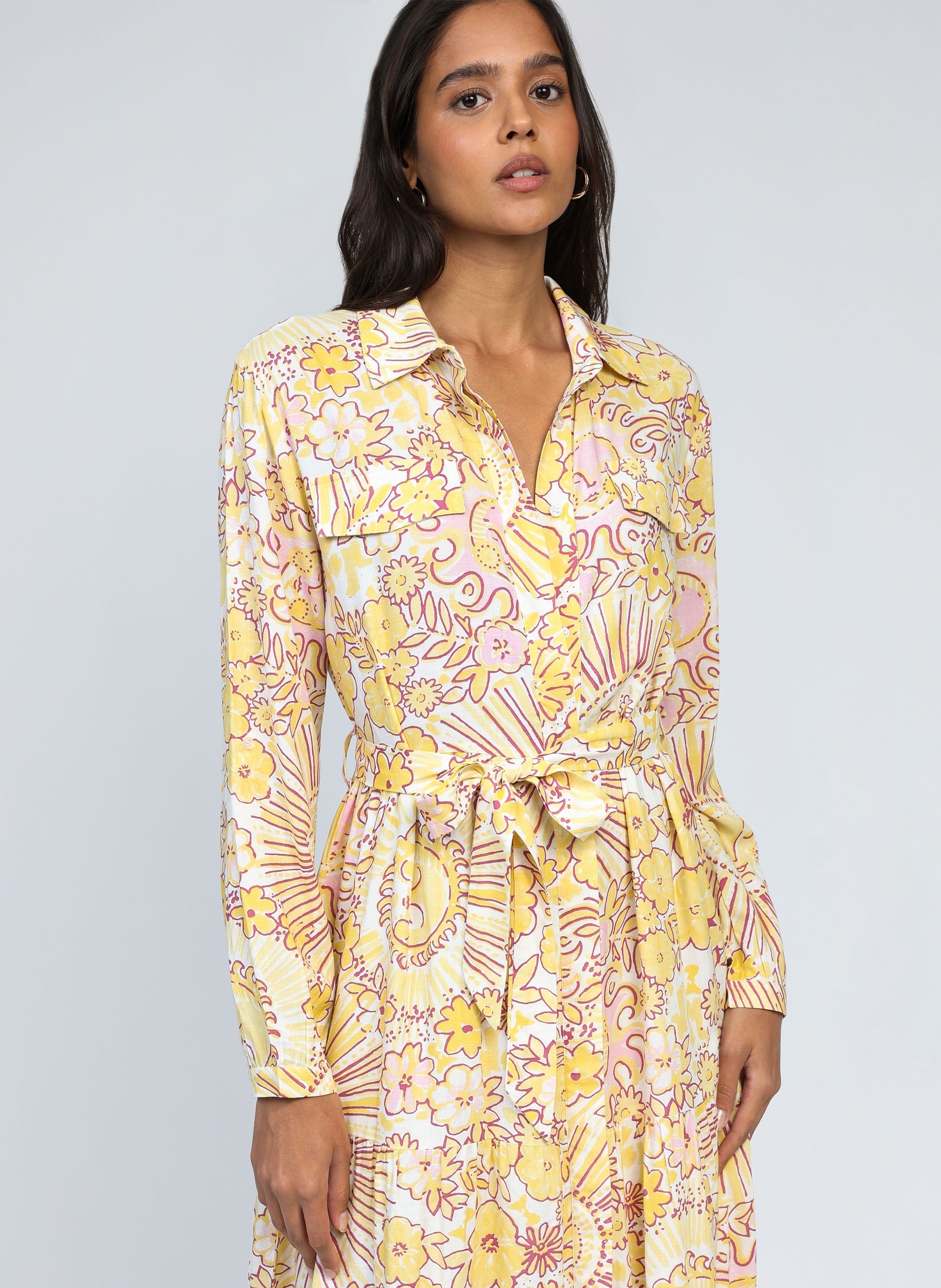 OVINTA LONG DRESS shiny yellow