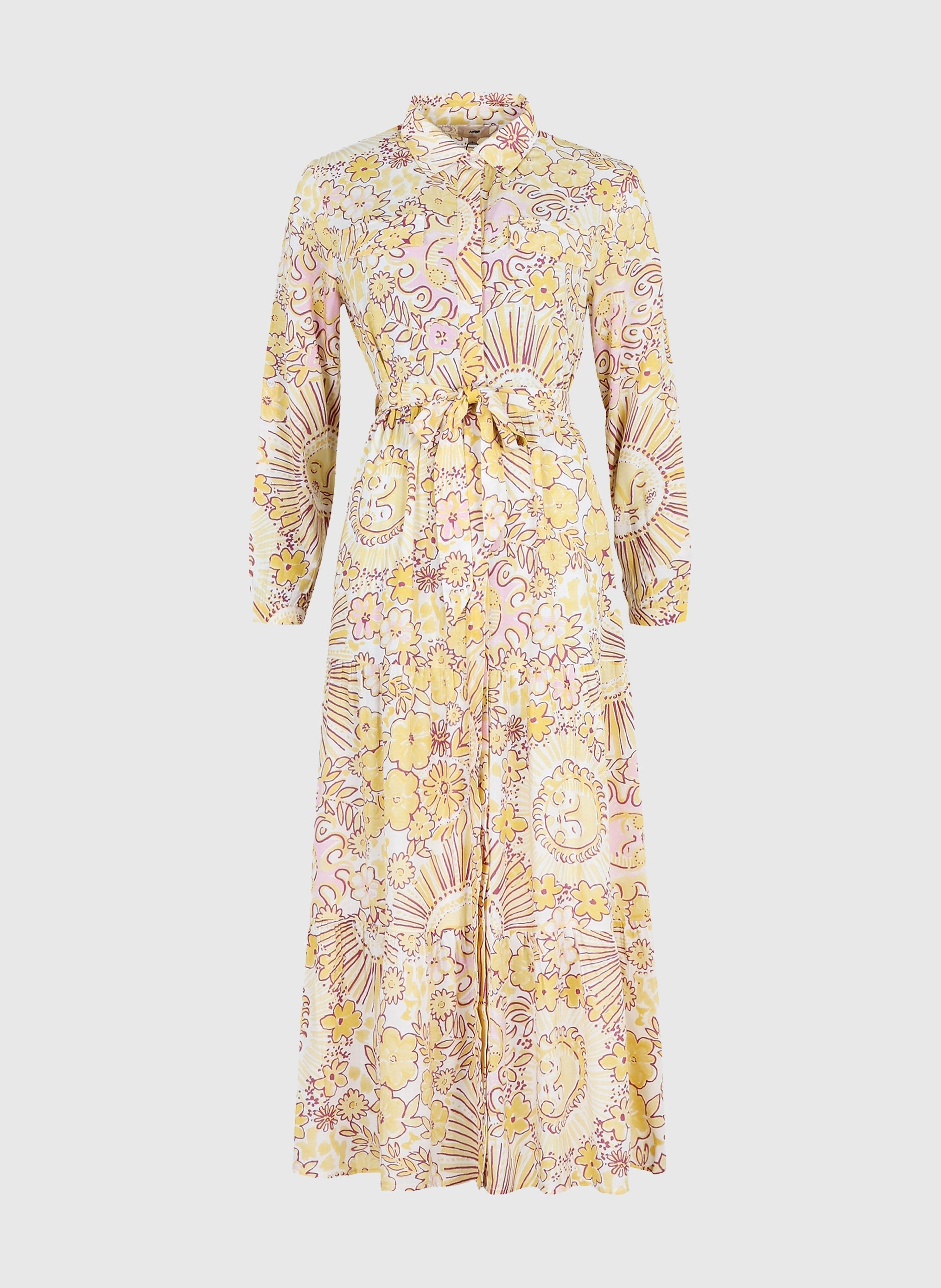 OVINTA LONG DRESS shiny yellow