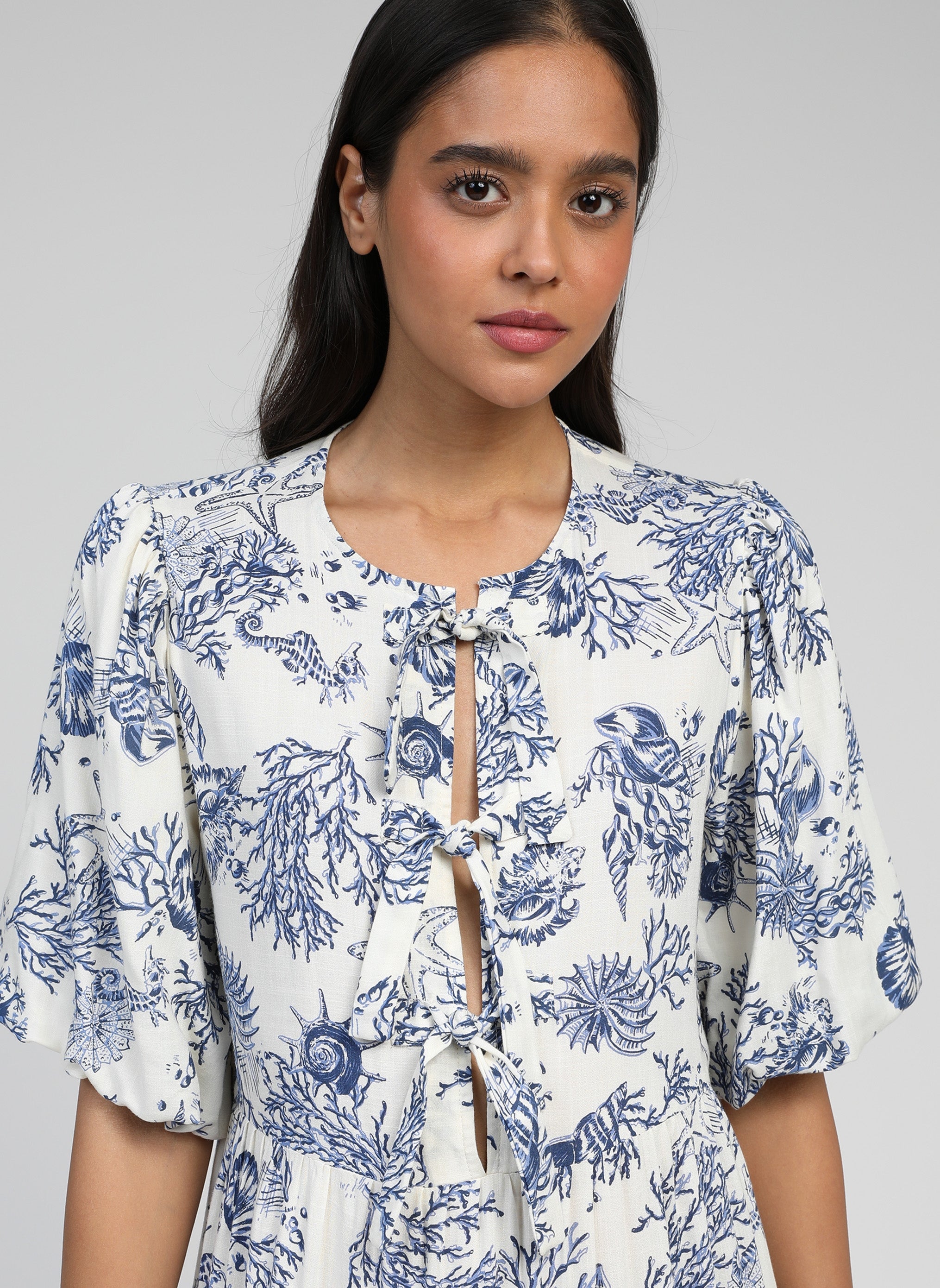 ROBE LONGUE OZKAR cauris indigo