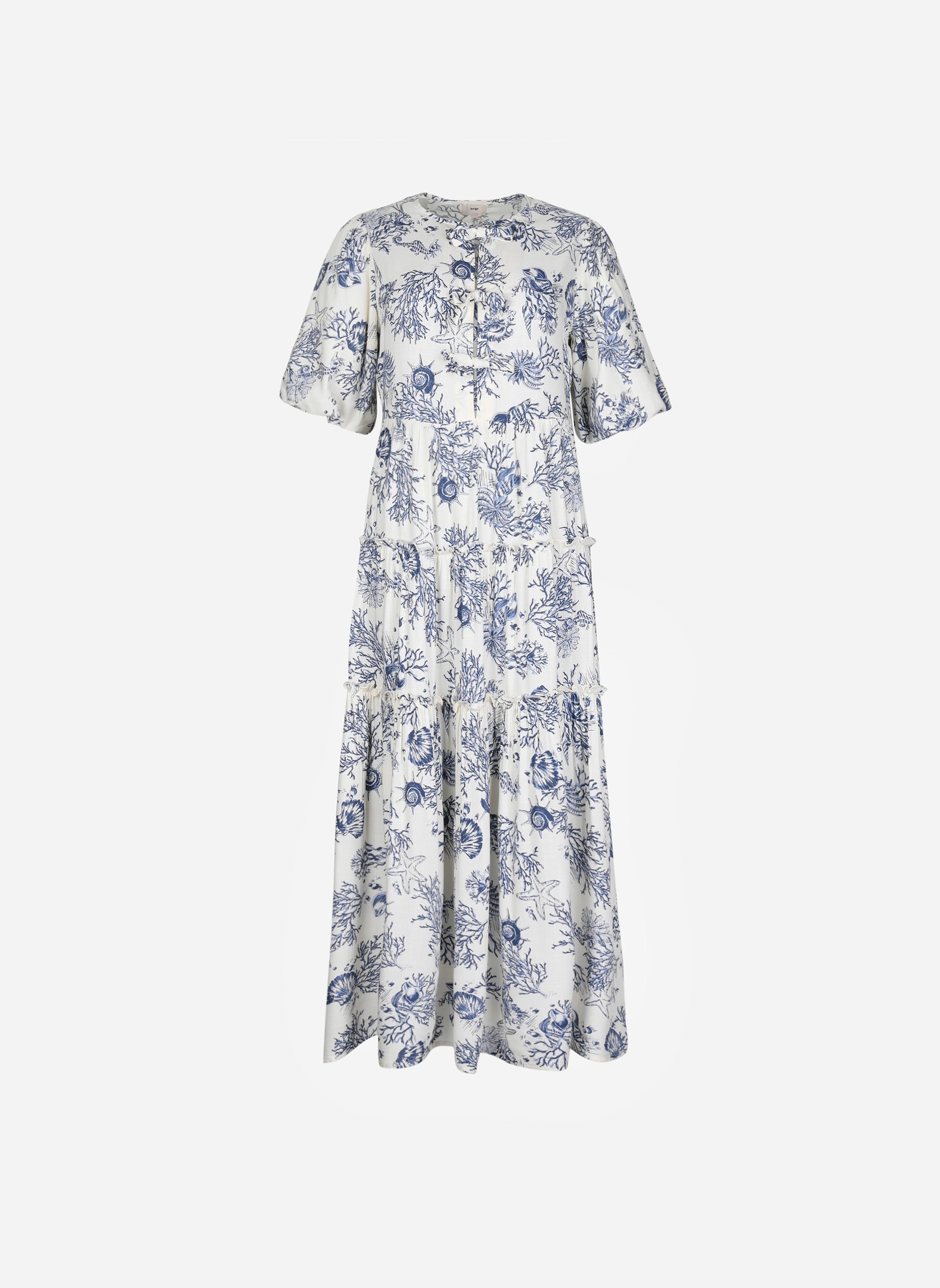 OZKAR LONG DRESS cowrie shell indigo