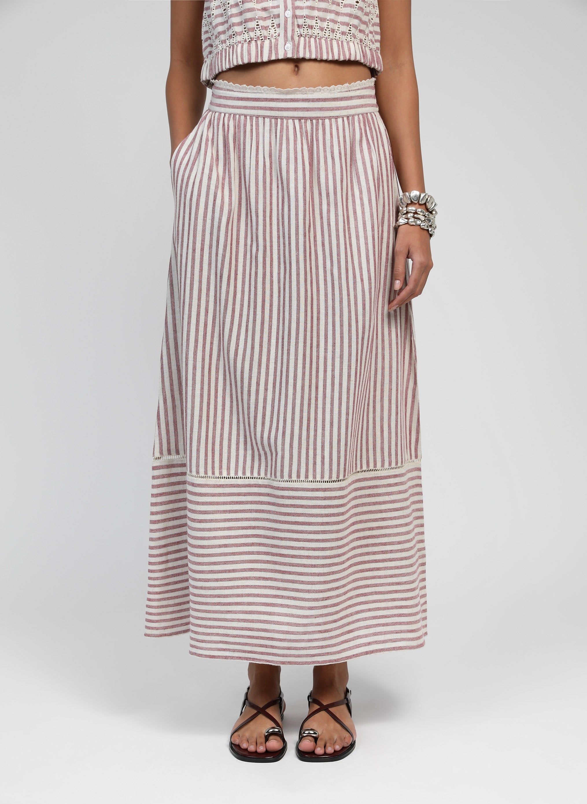 RABIA LONG SKIRT raspberry