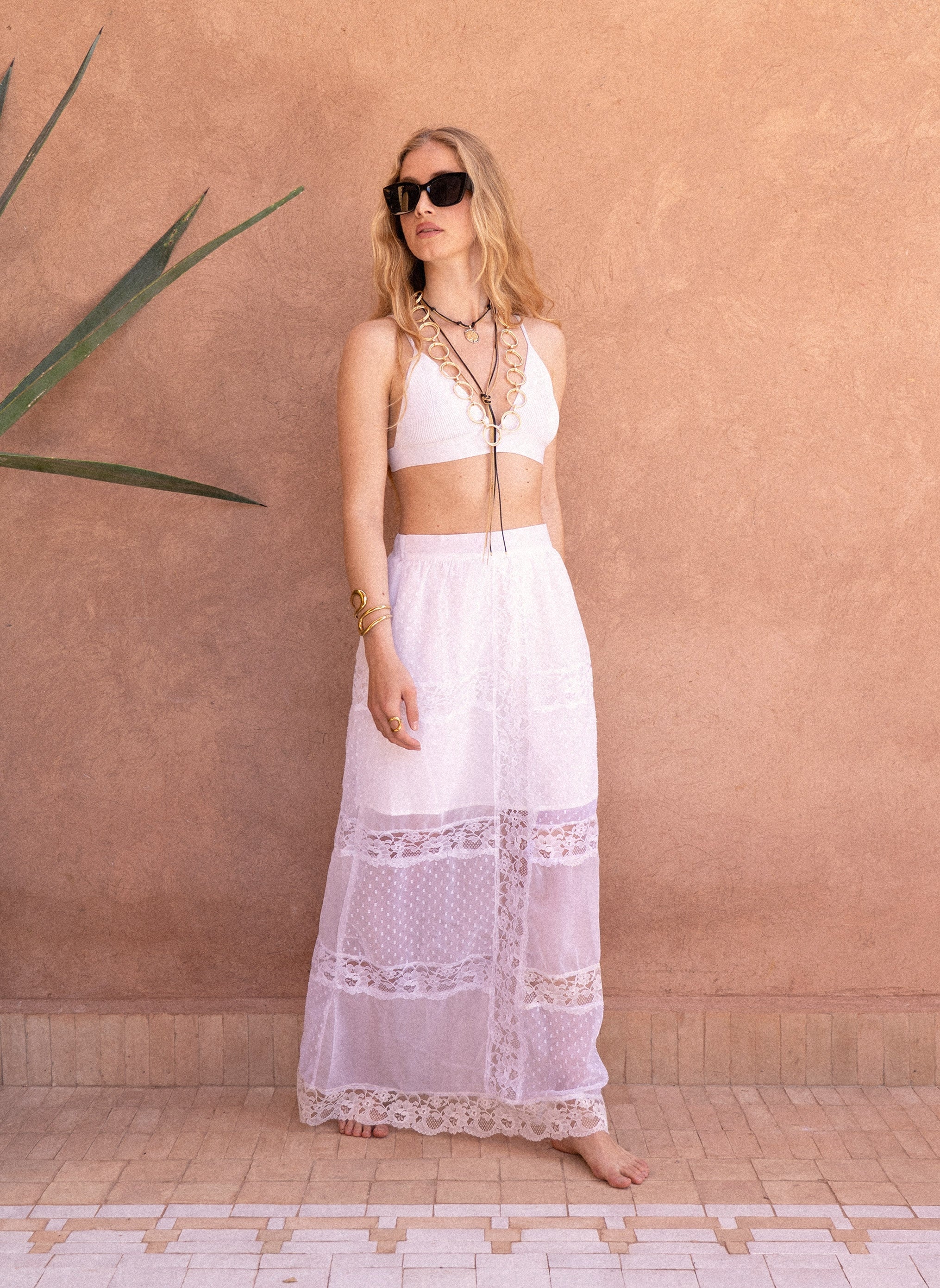 JUPE LONGUE RAVILA blanc