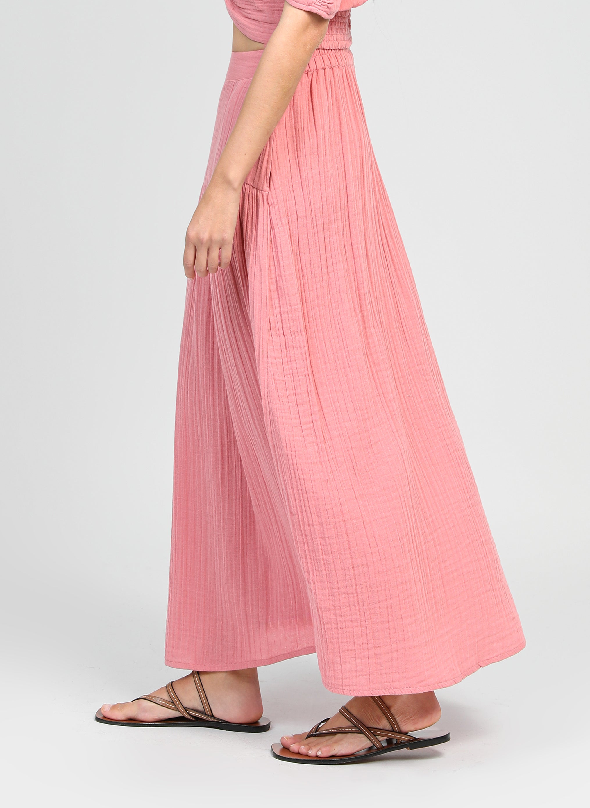 JUPE MIDI RITHA rose