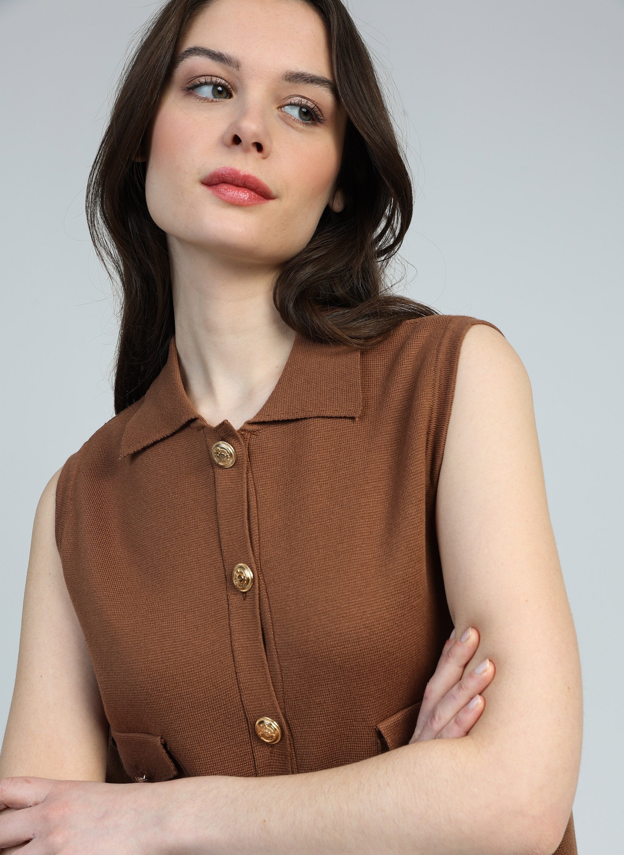 CARDIGAN VAMAYA mocha brown