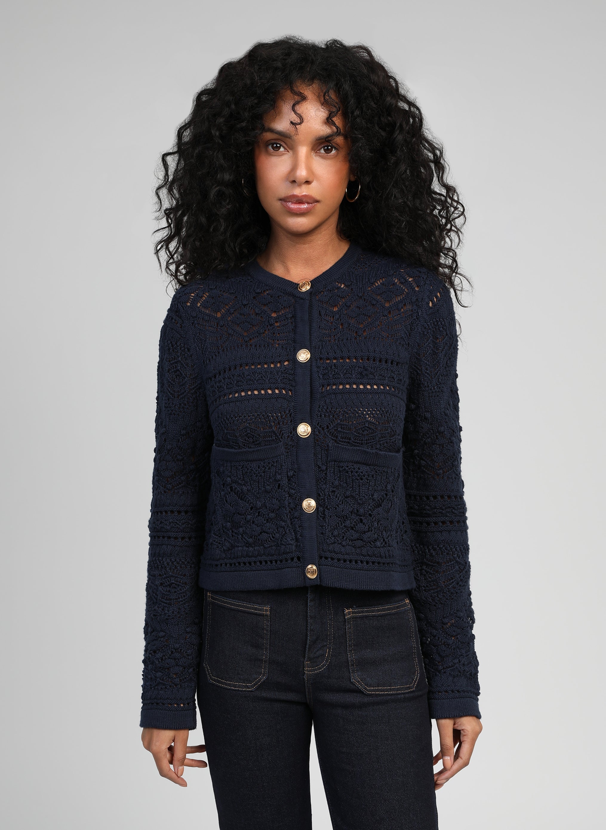 CARDIGAN VEFITI marine