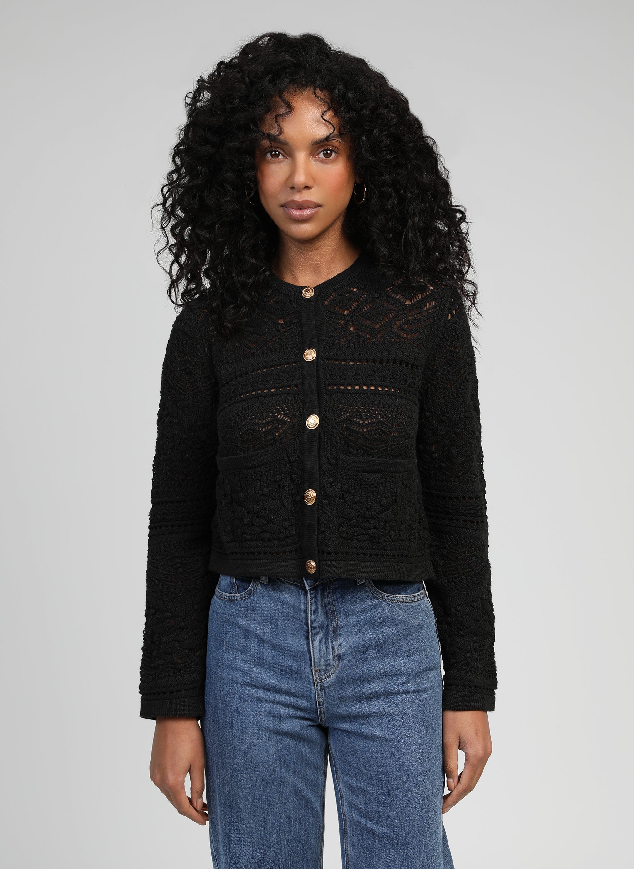 CARDIGAN VEFITI noir