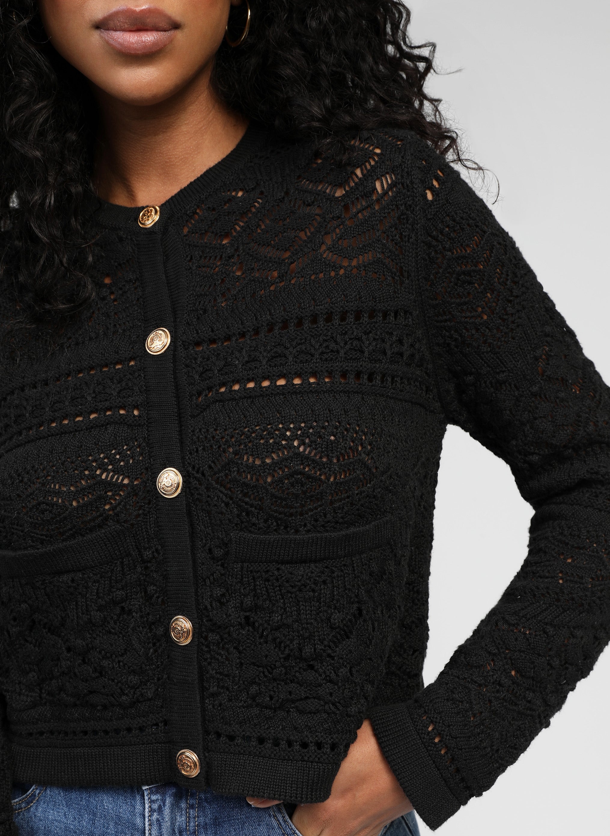 CARDIGAN VEFITI noir