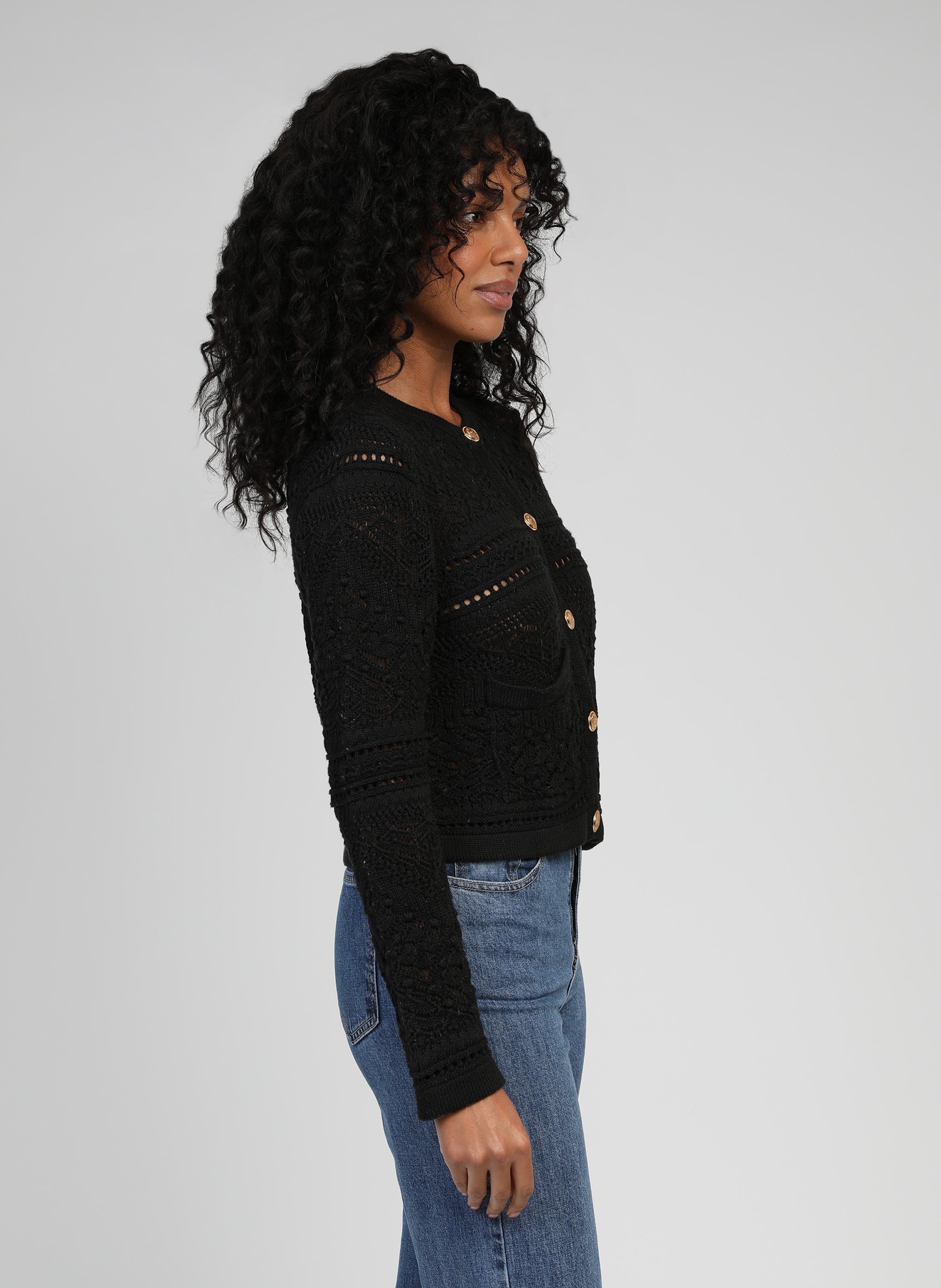 CARDIGAN VEFITI noir