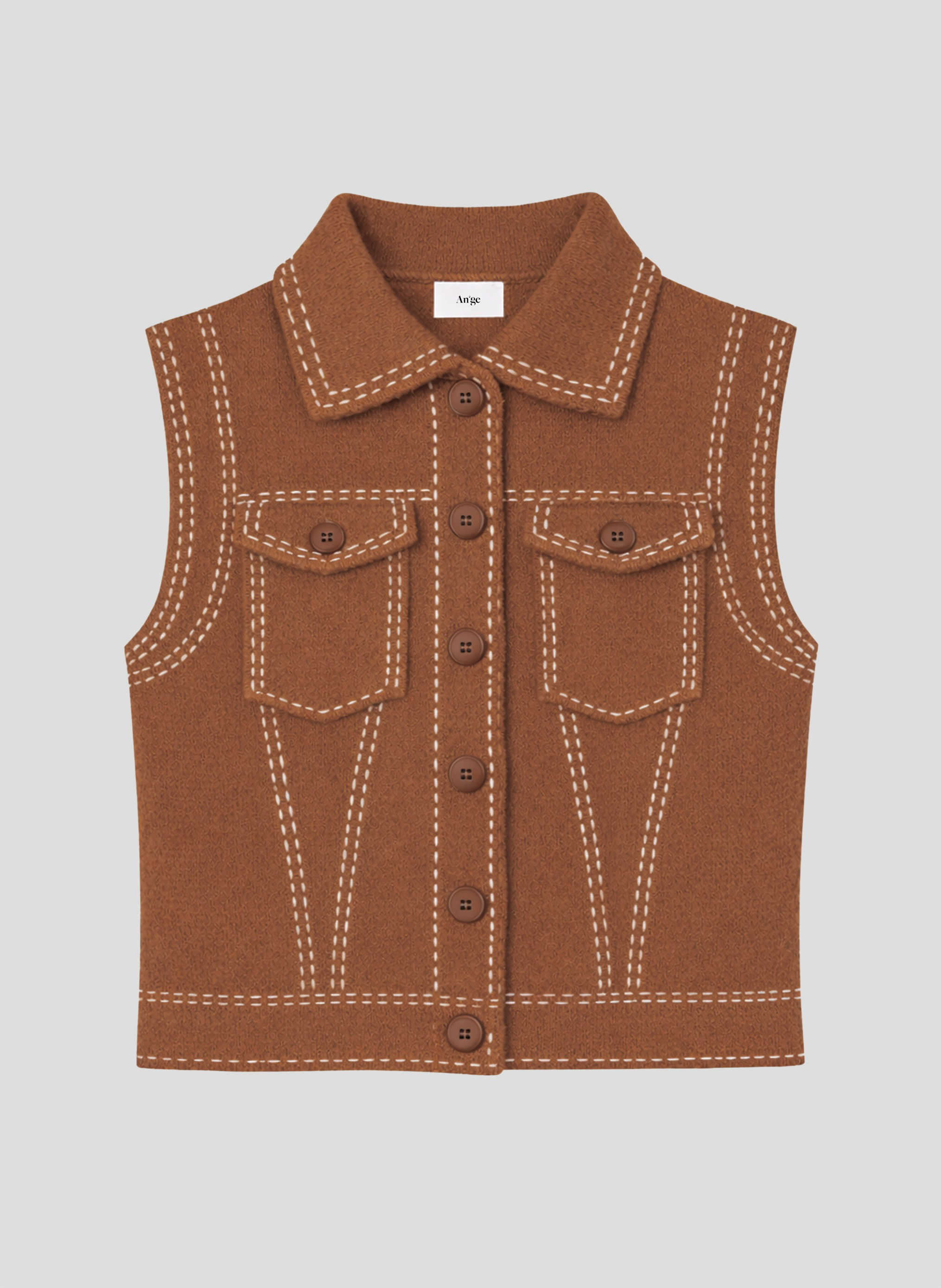 GILET LEWAYNE marron
