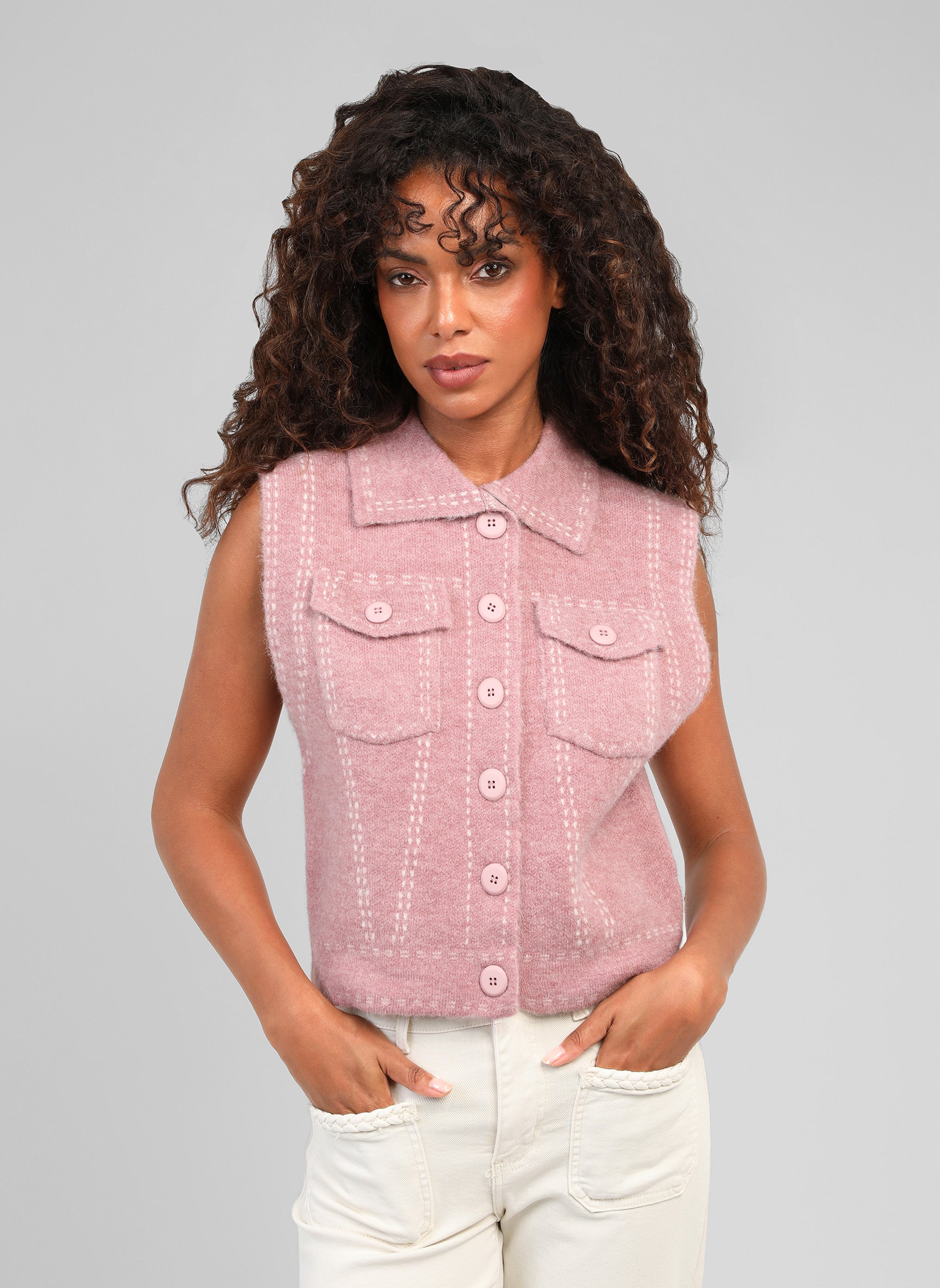 GILET LEWAYNE vieux rose