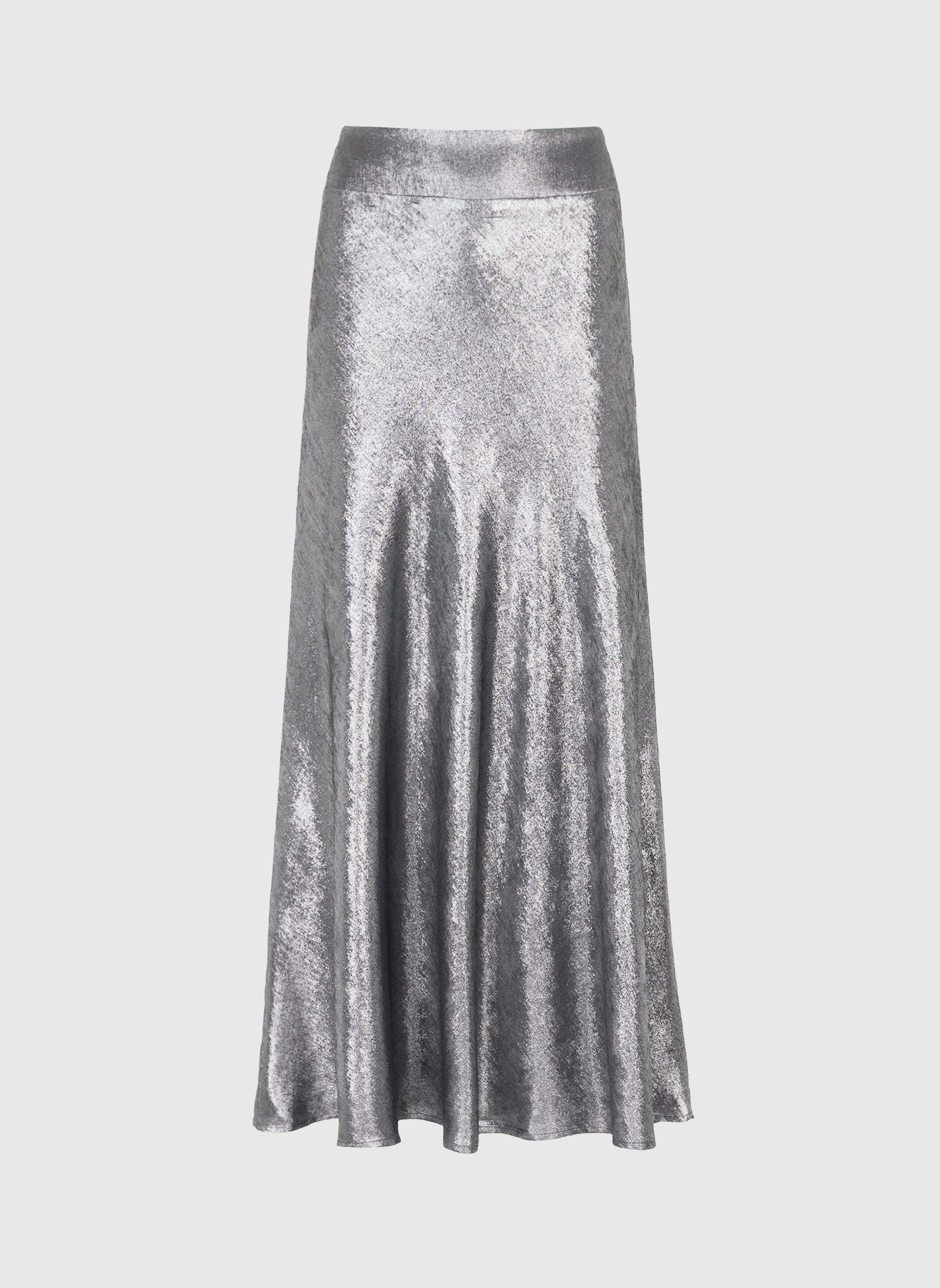 FALDA MIDI JANYRA plateada