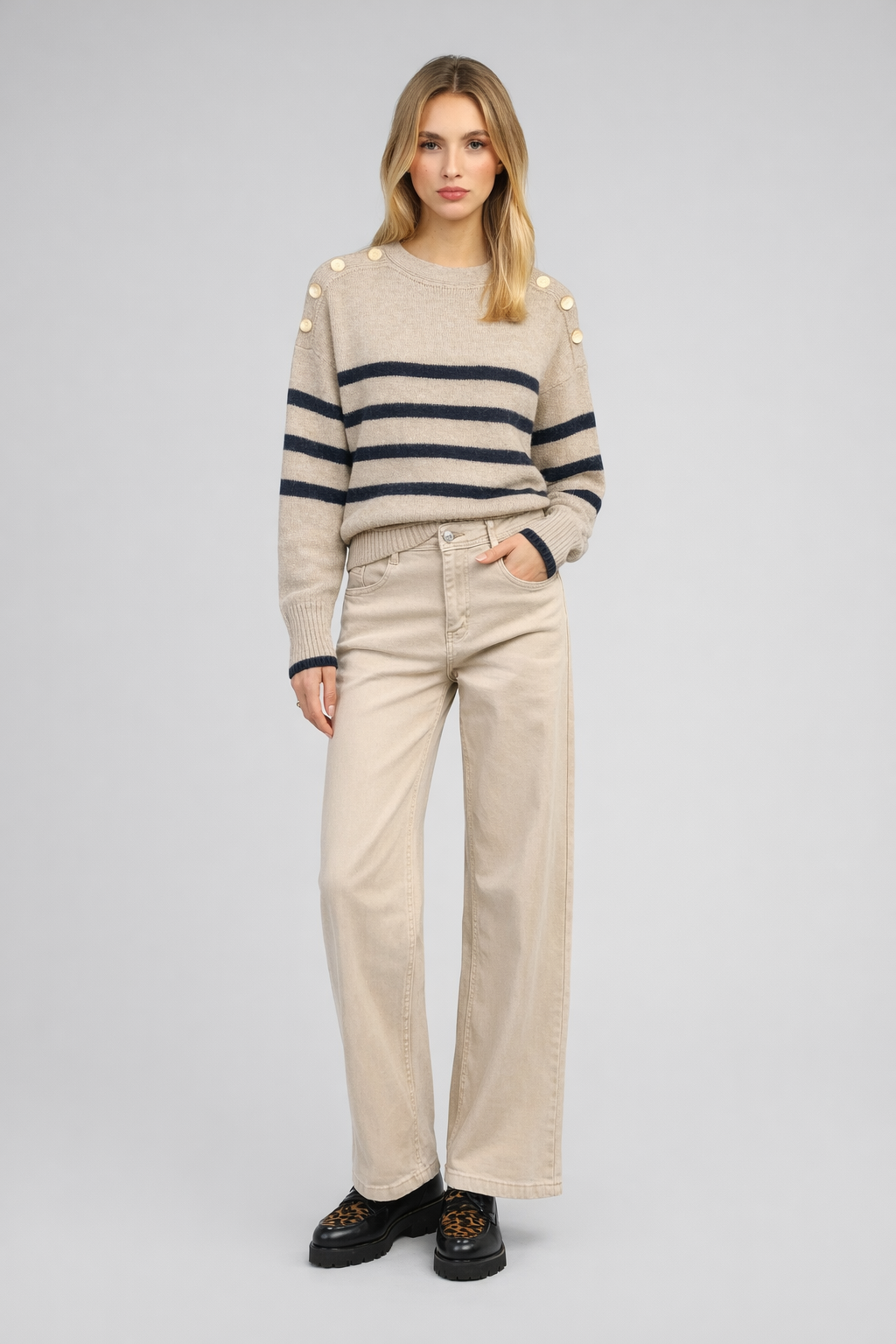 PULL LOTEFI beige melange