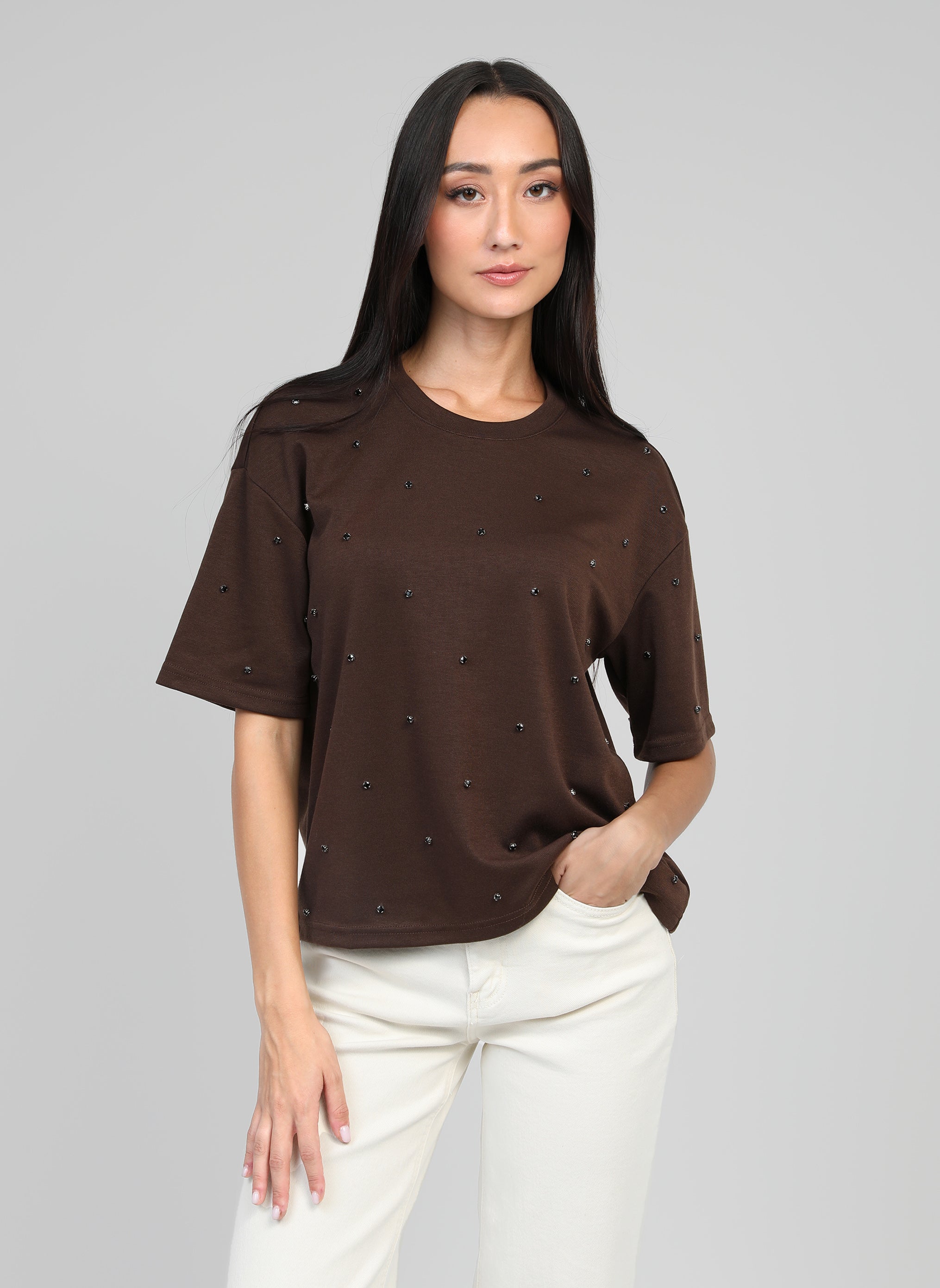 T-SHIRT ALIARA marron