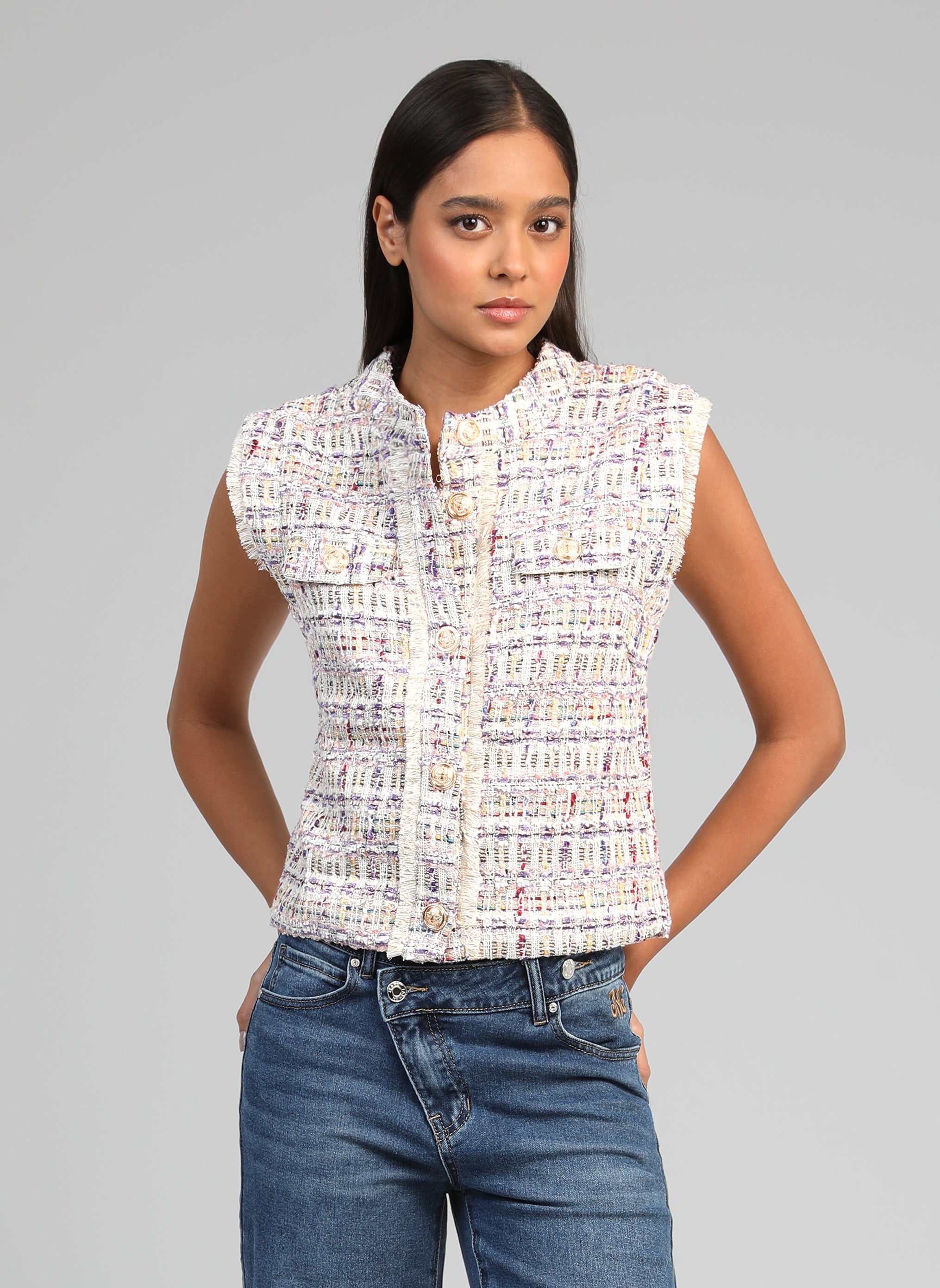 VESTE SANS MANCHES AVAYANA parme