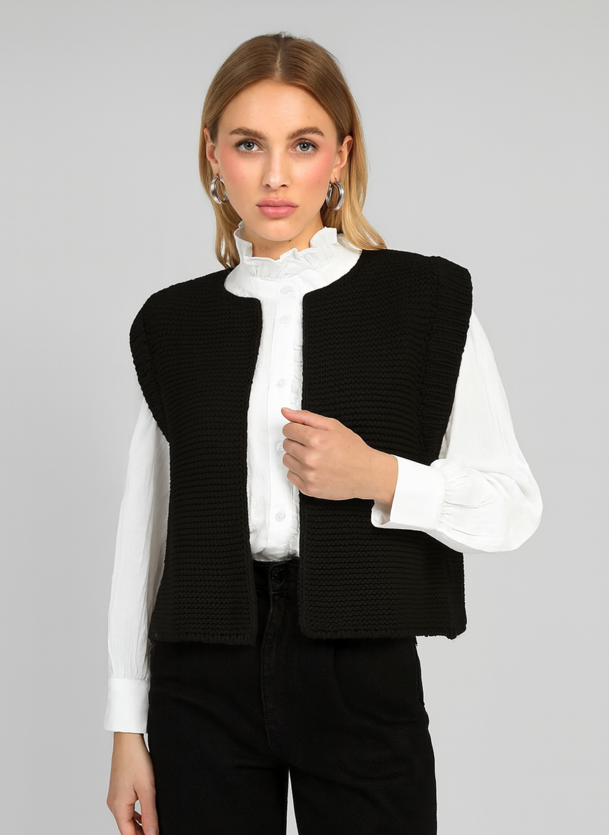CARDIGAN SANS MANCHE LEGRINGOU noir