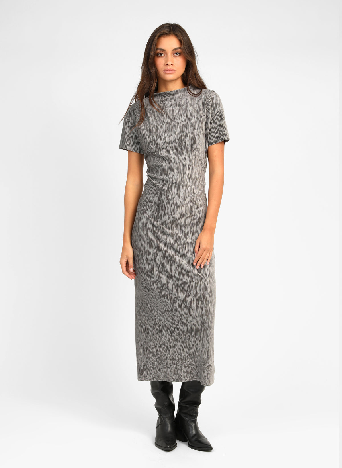 ROBE MIDI ELOANE gris