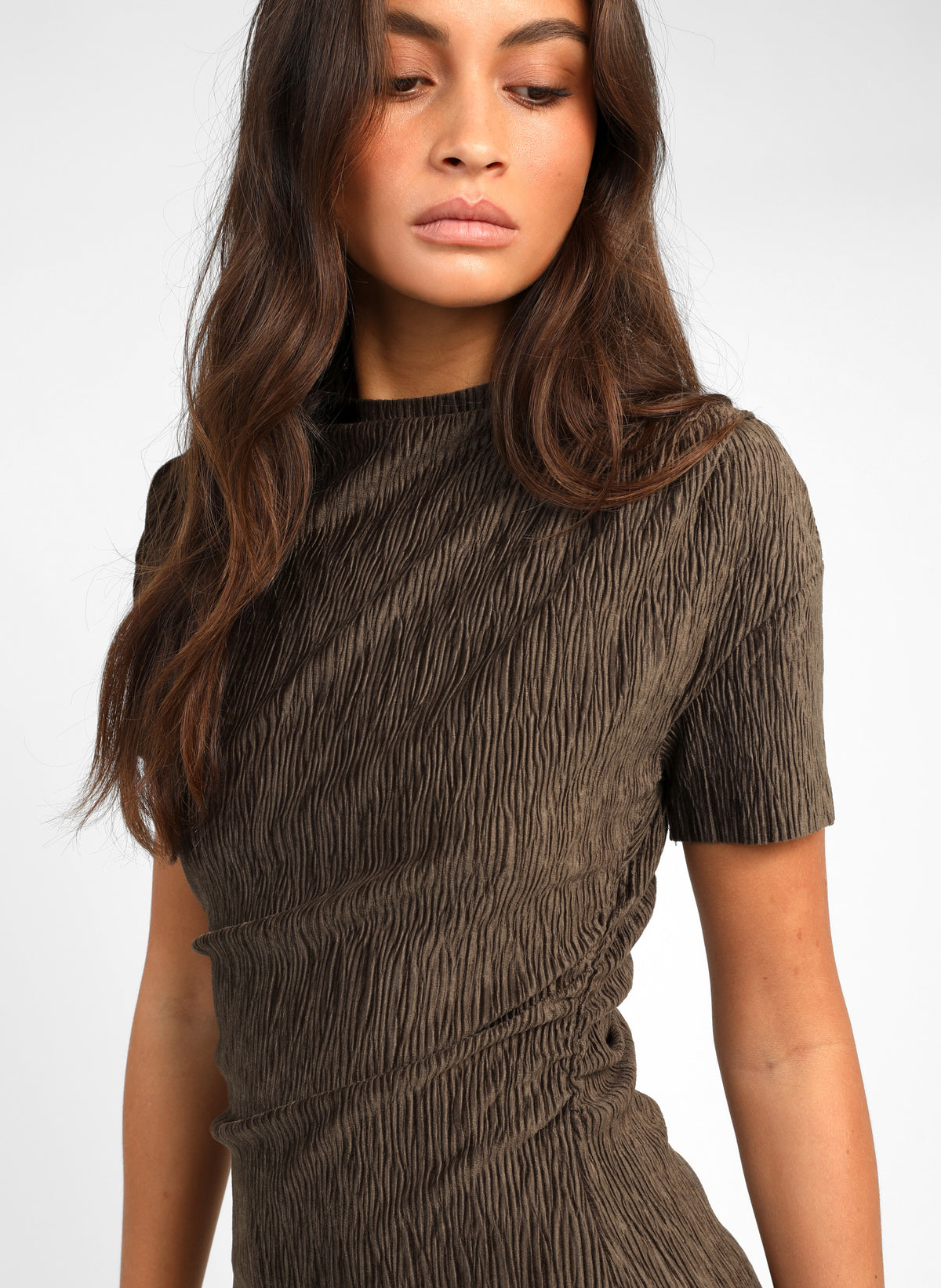 ROBE MIDI ELOANE marron