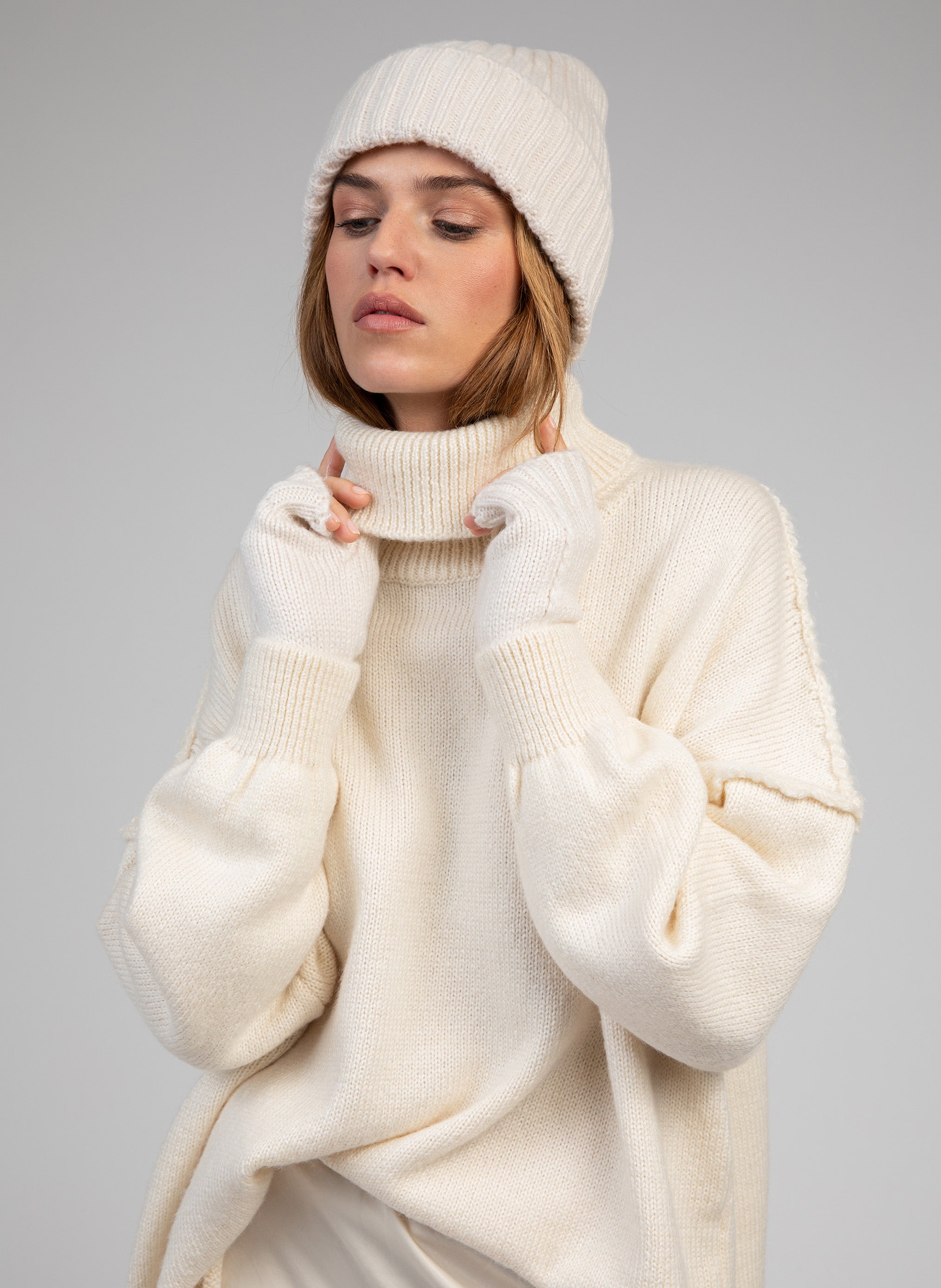 BONNET FROZEN beige melange