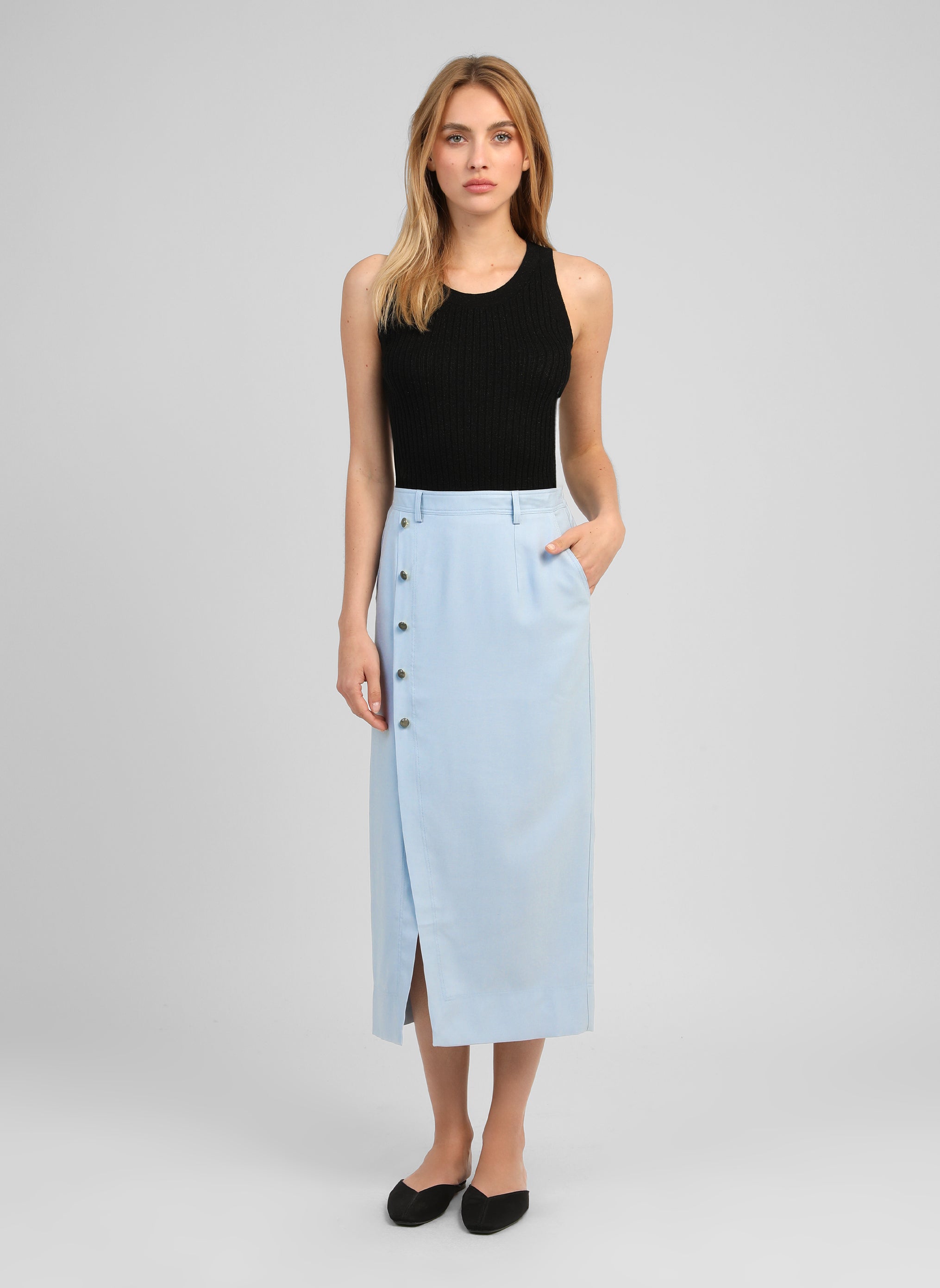 JUPE MIDI GAELLA ciel