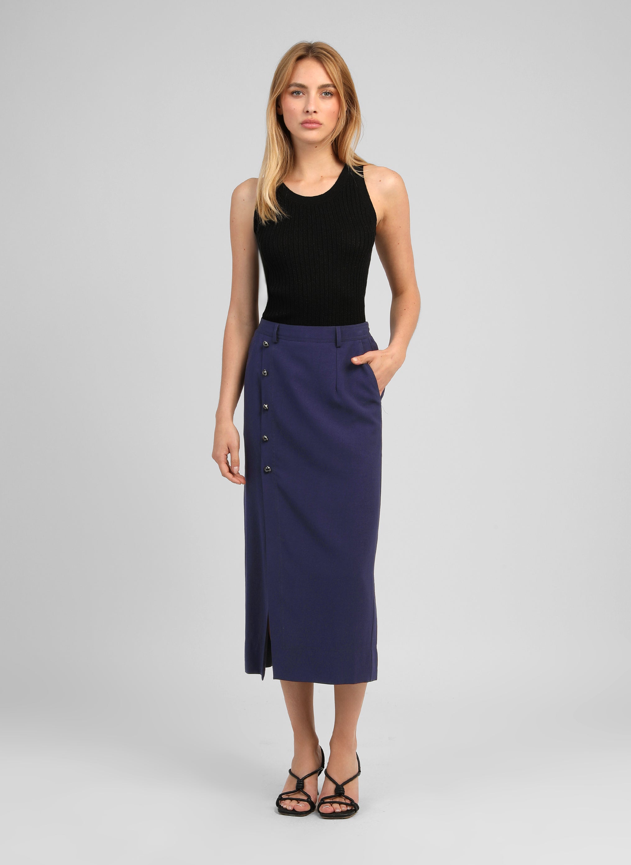 JUPE MIDI GAELLA marine