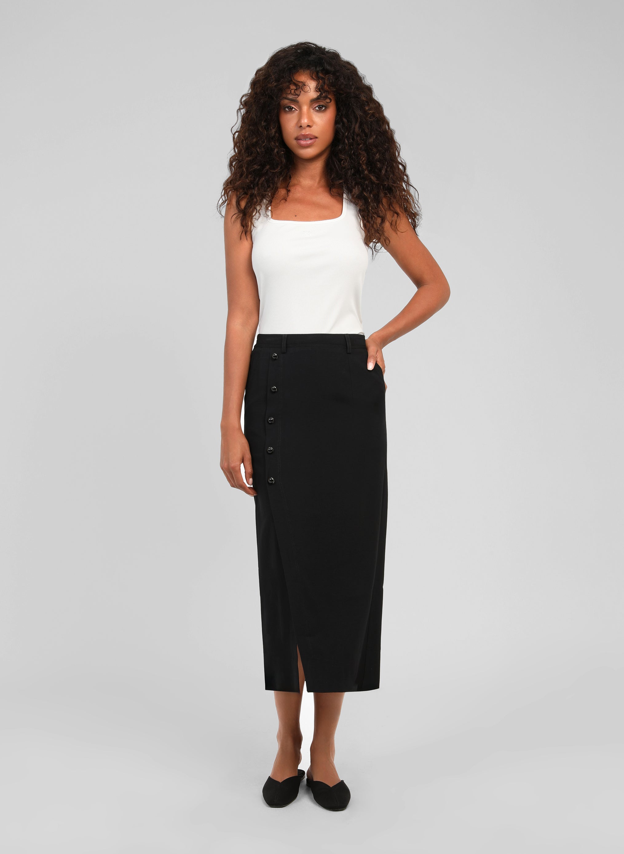 JUPE MIDI GAELLA noir