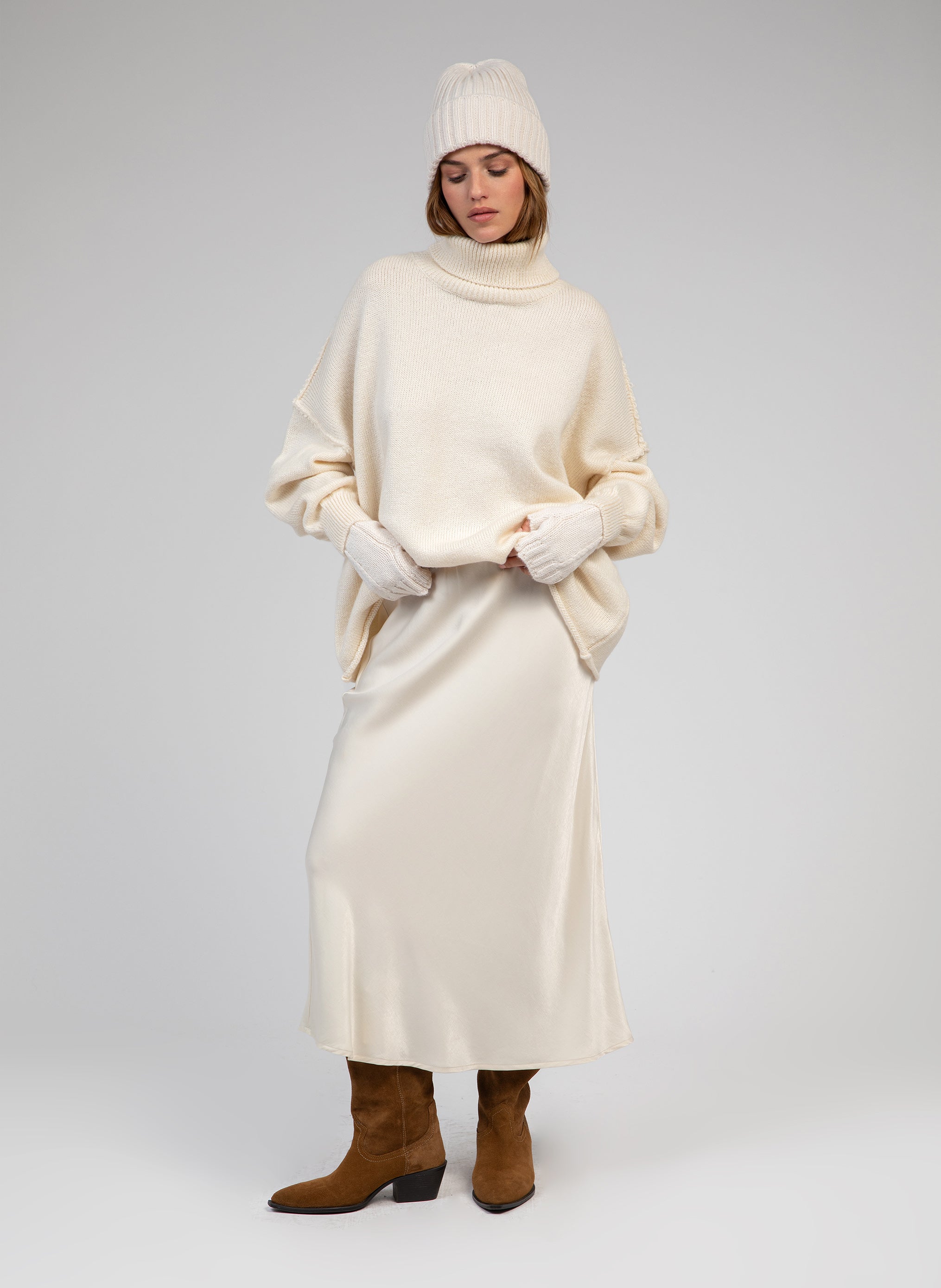 GALVINA MIDI SKIRT ecru