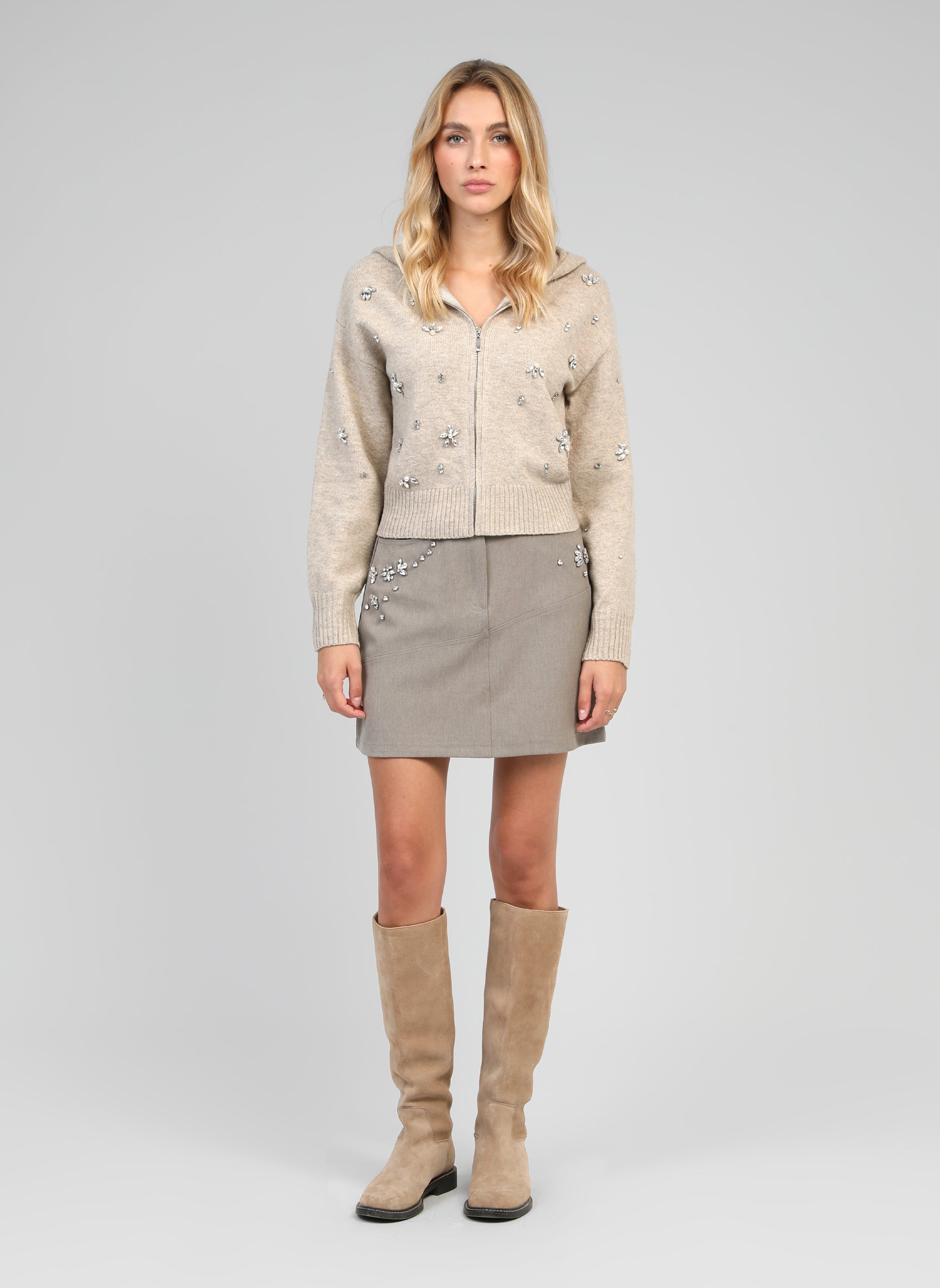 JADIME short skirt greige