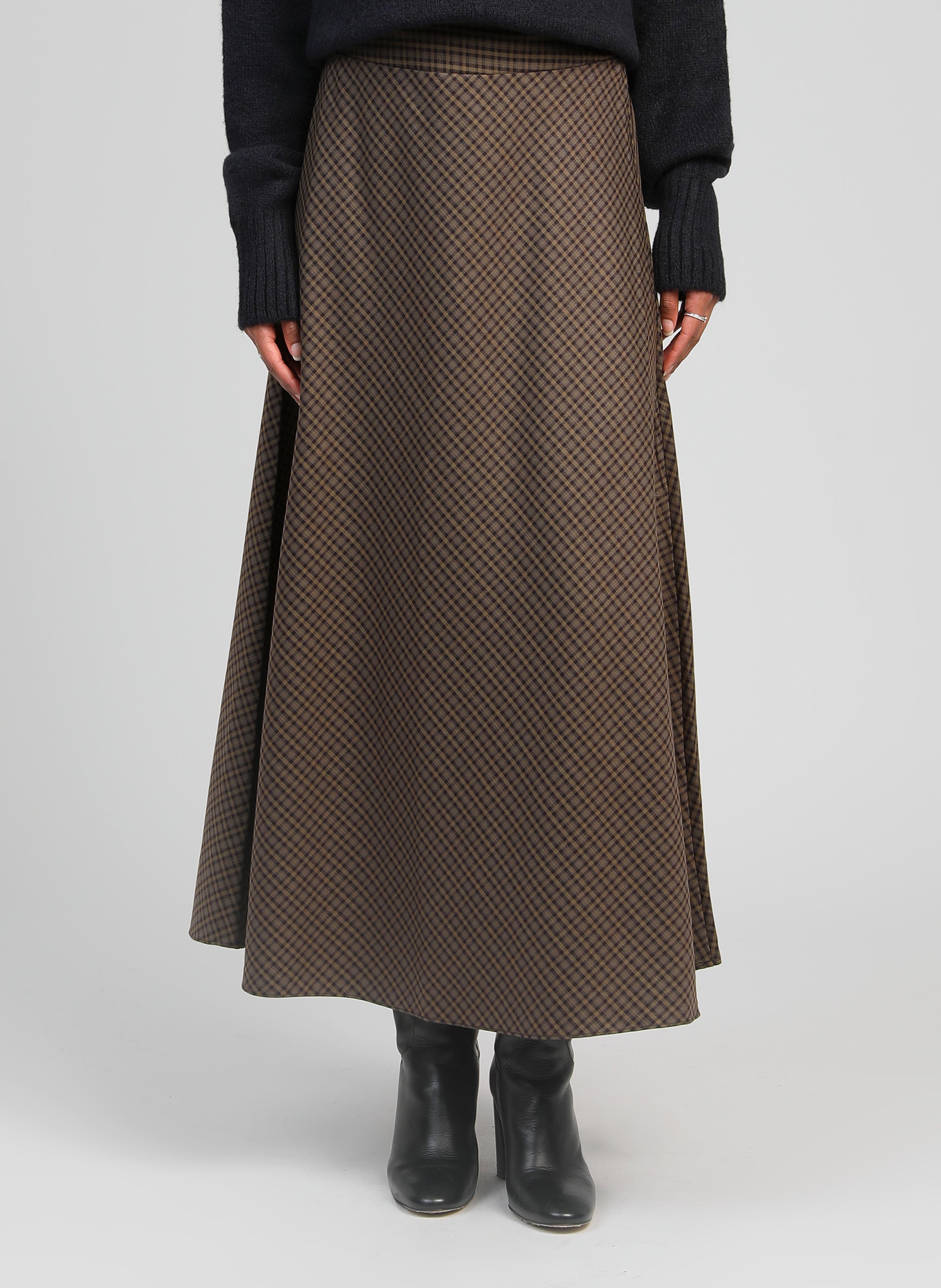 JUPE MIDI JALINE marron