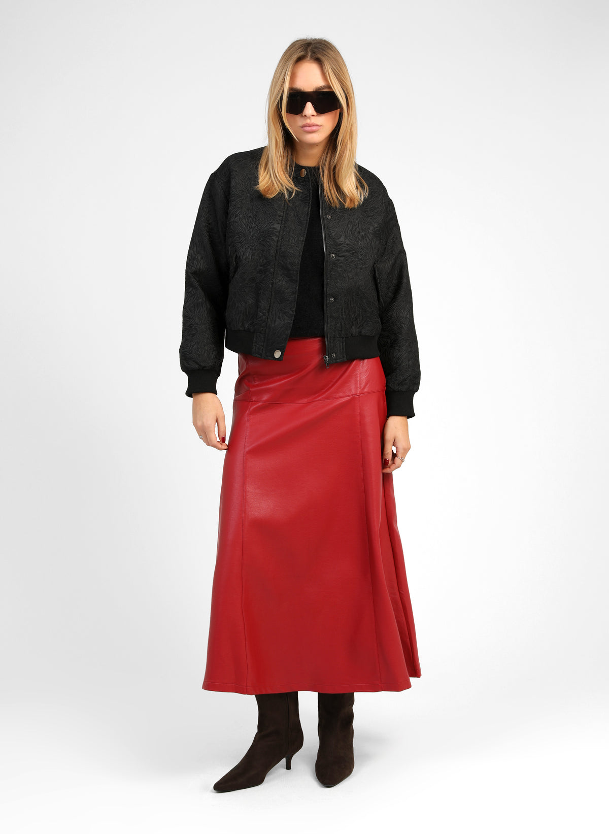 JAMALA Long Skirt, Red