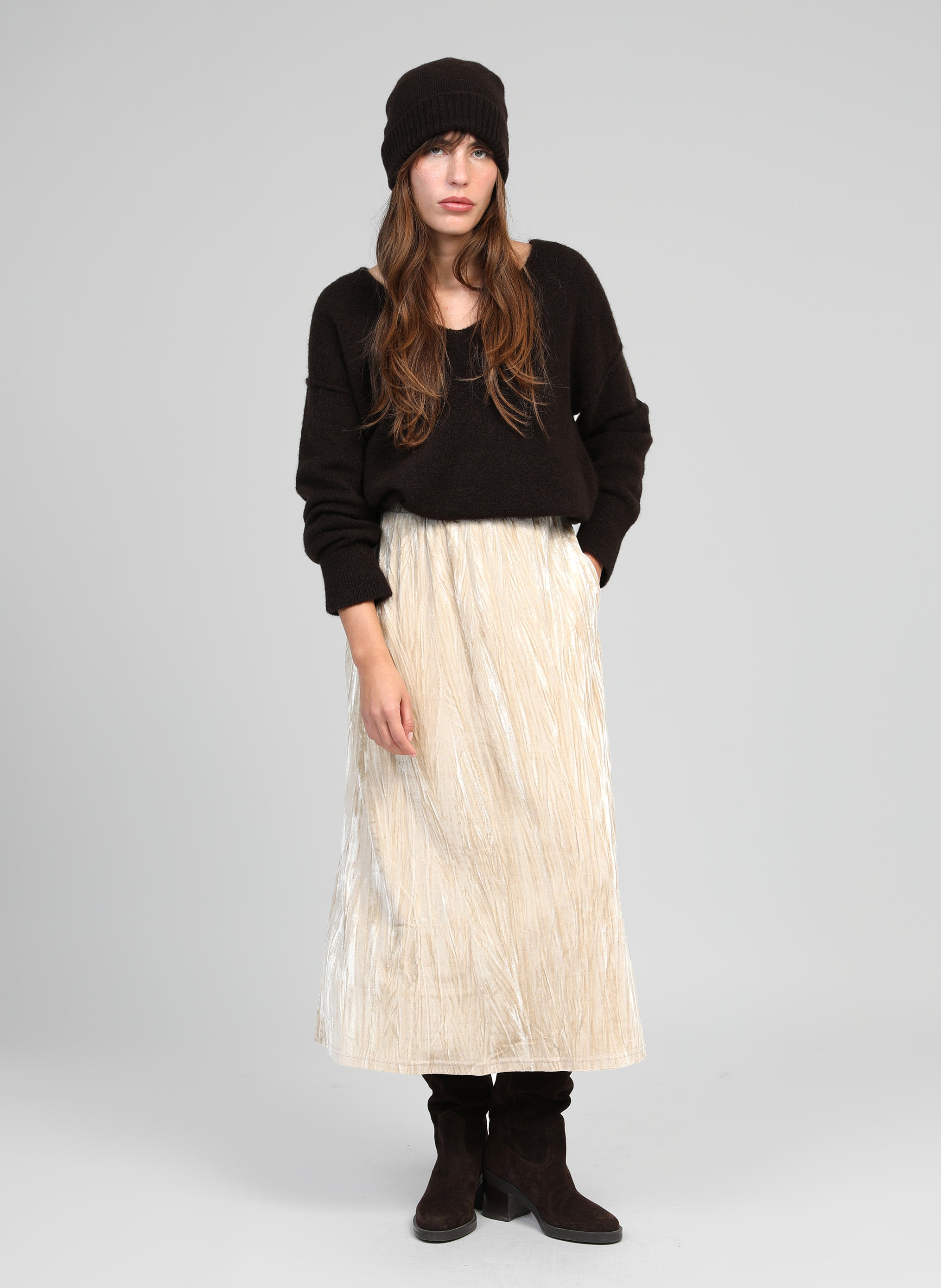 JUPE MIDI JANAIS ecru