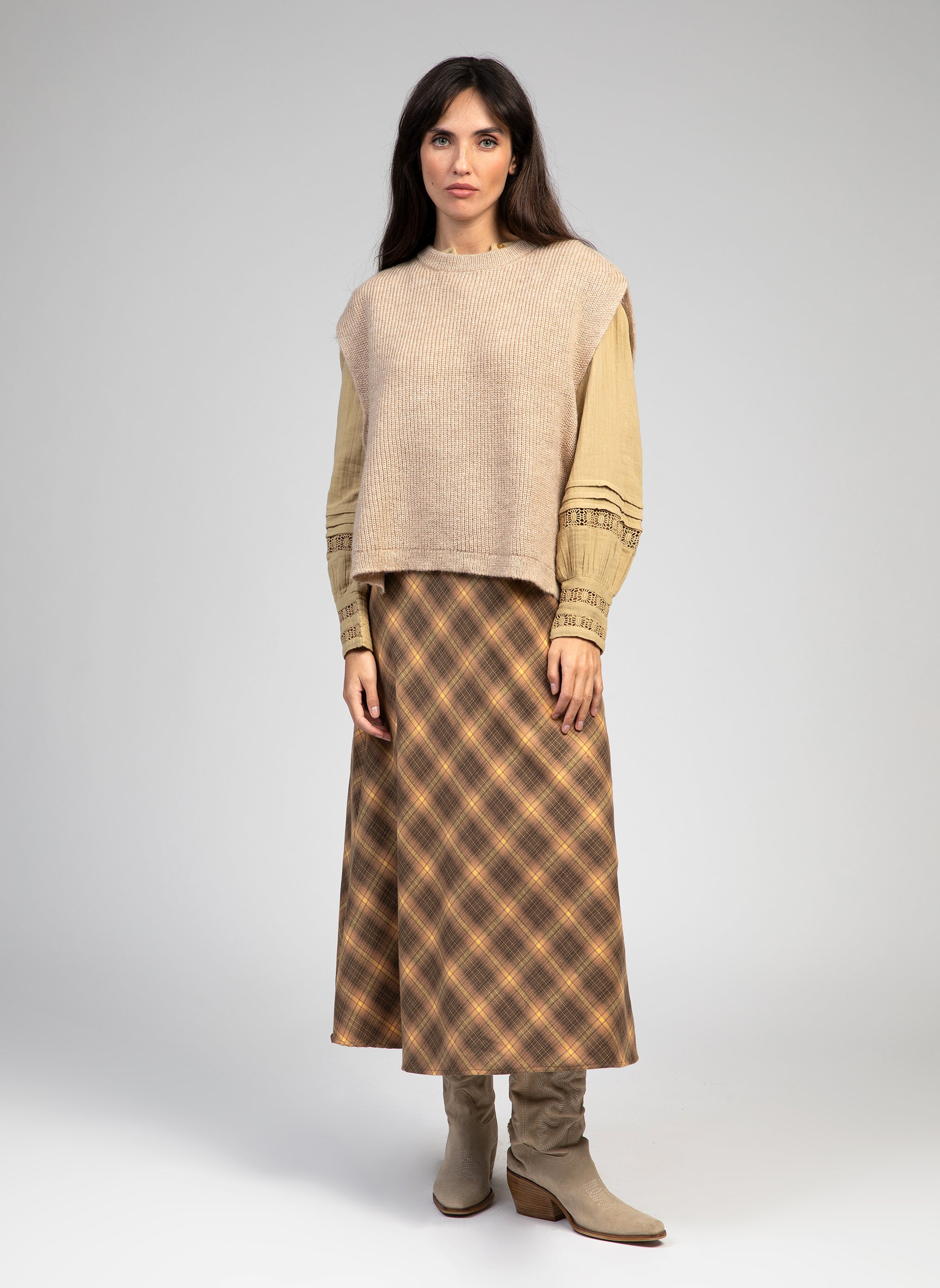 JUPE MIDI JANIAMA sable