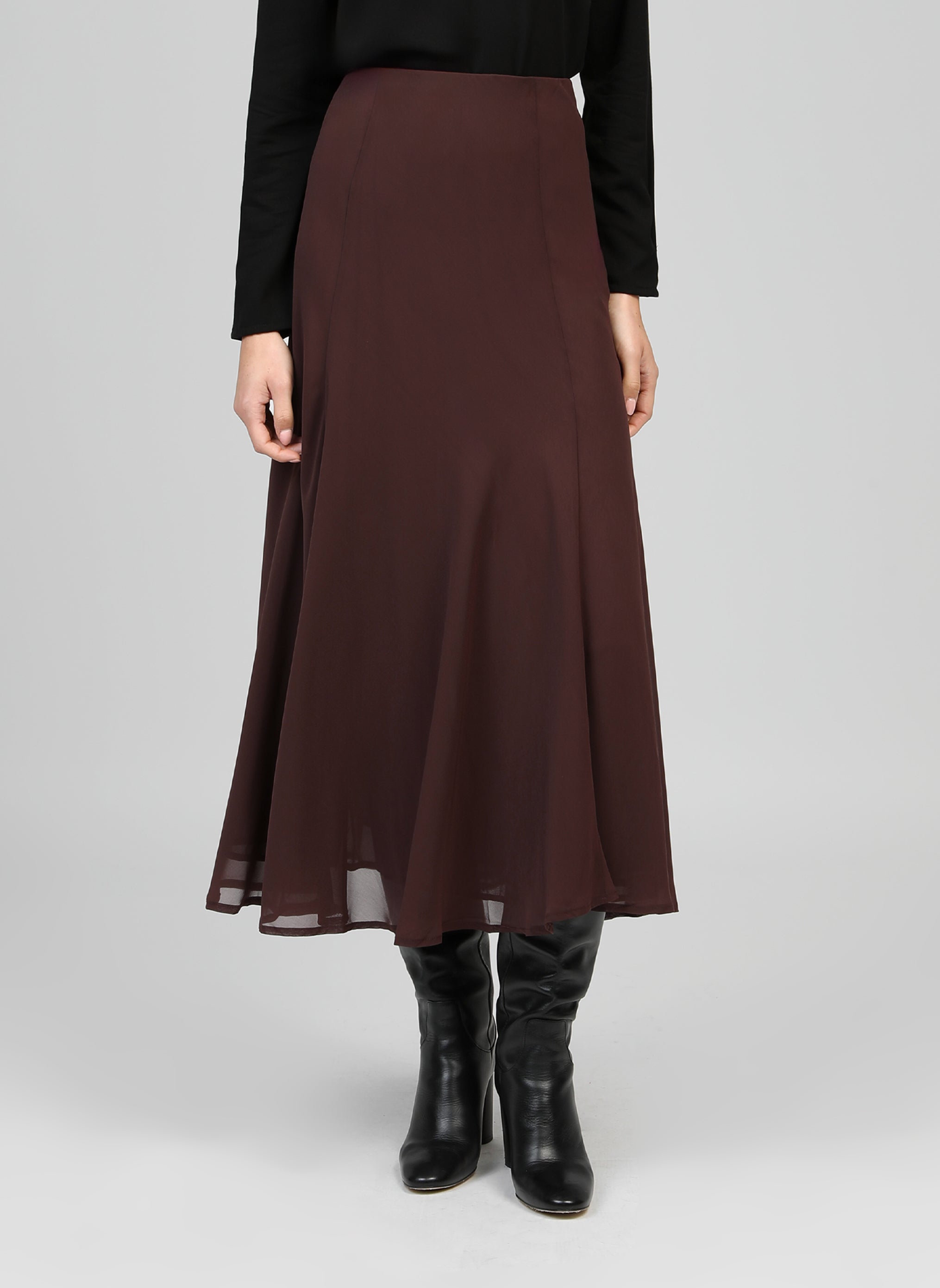 JUPE LONGUE JELEME chocolat
