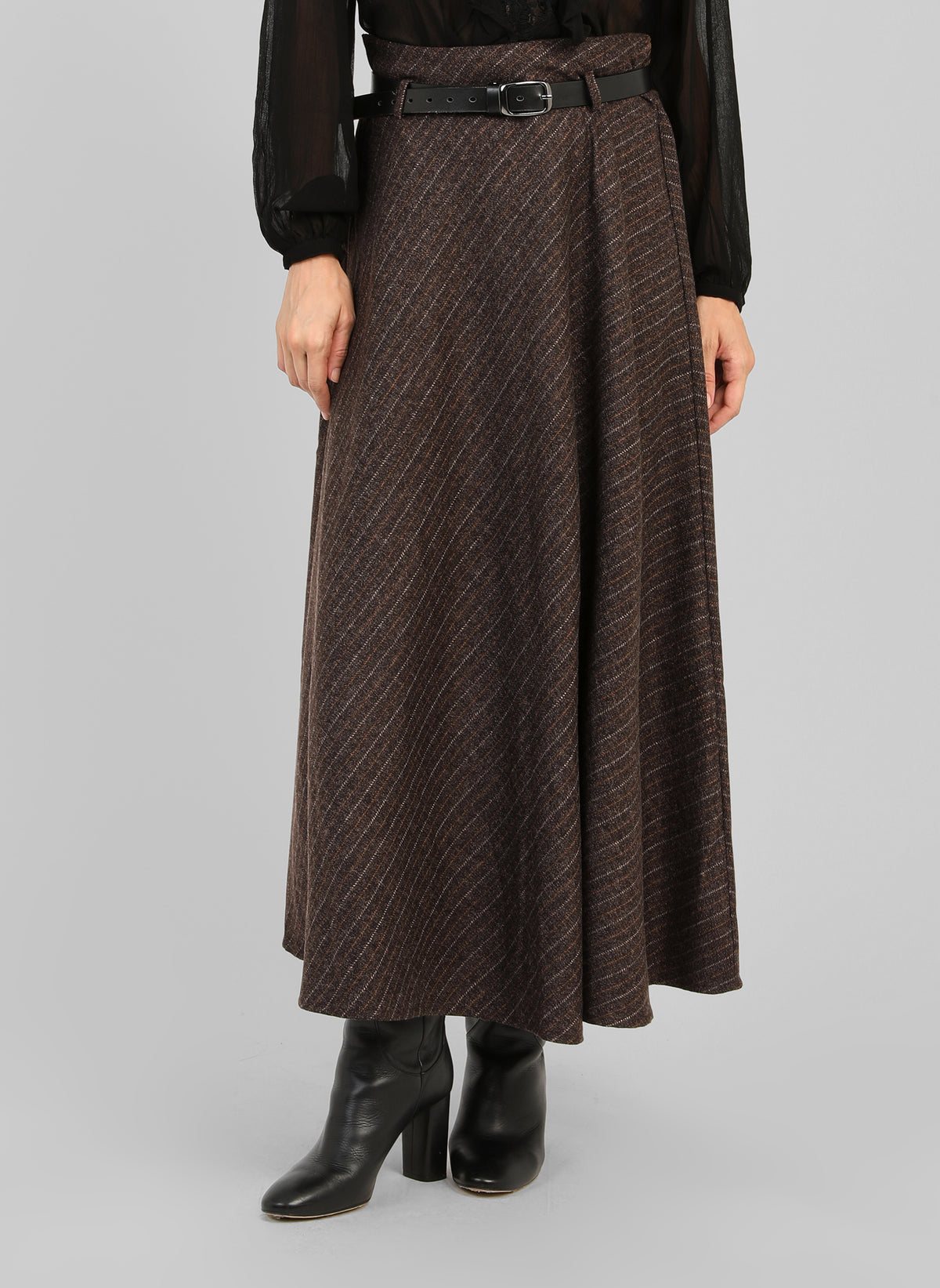 JUPE MIDI JOSELINA marron