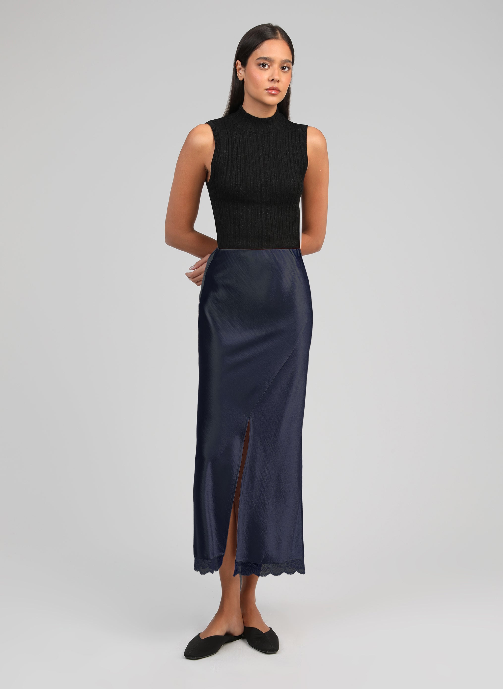 JUPE LONGUE JULIATA marine