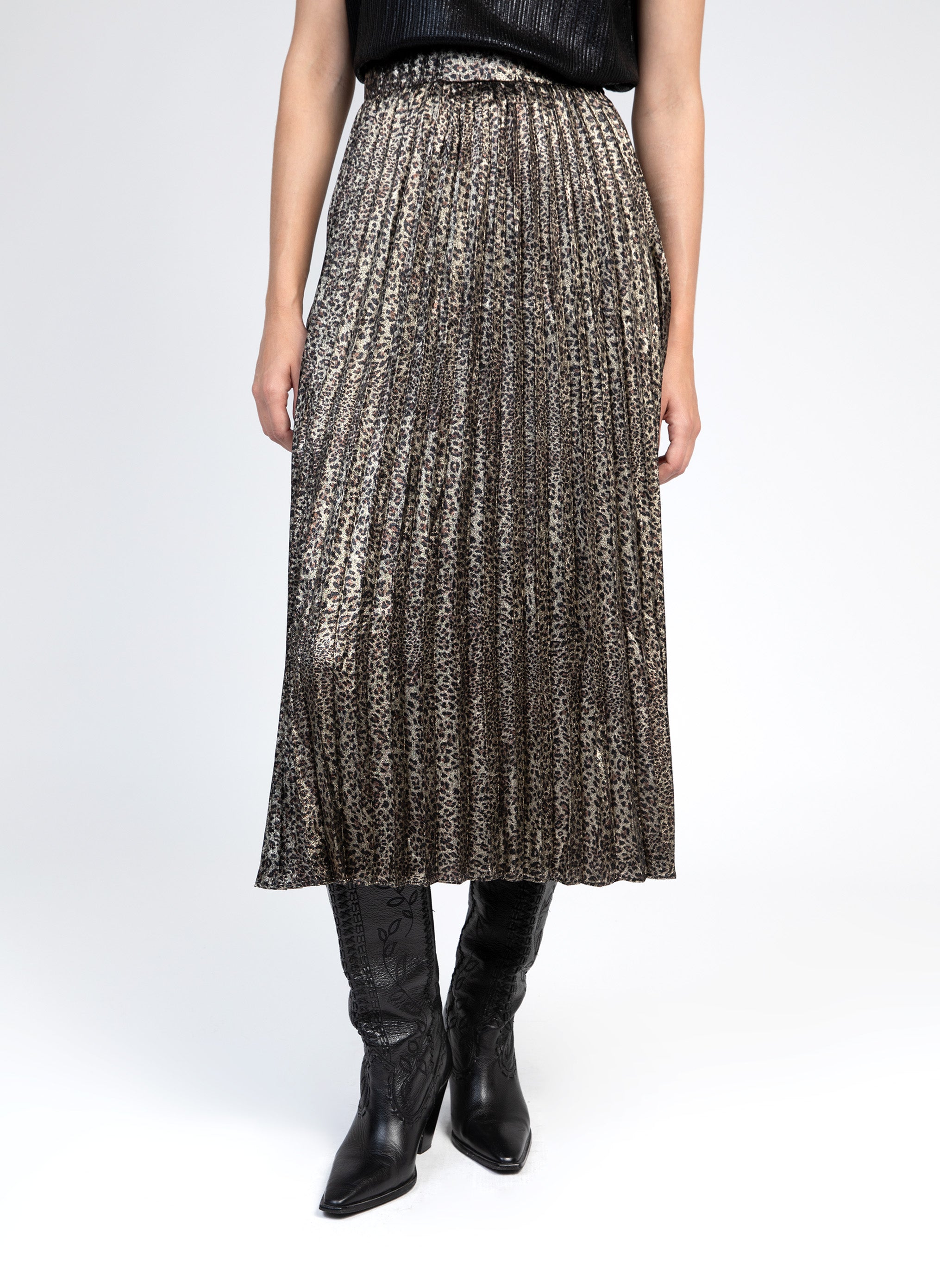 JUPE MIDI JUSTIVA leopard
