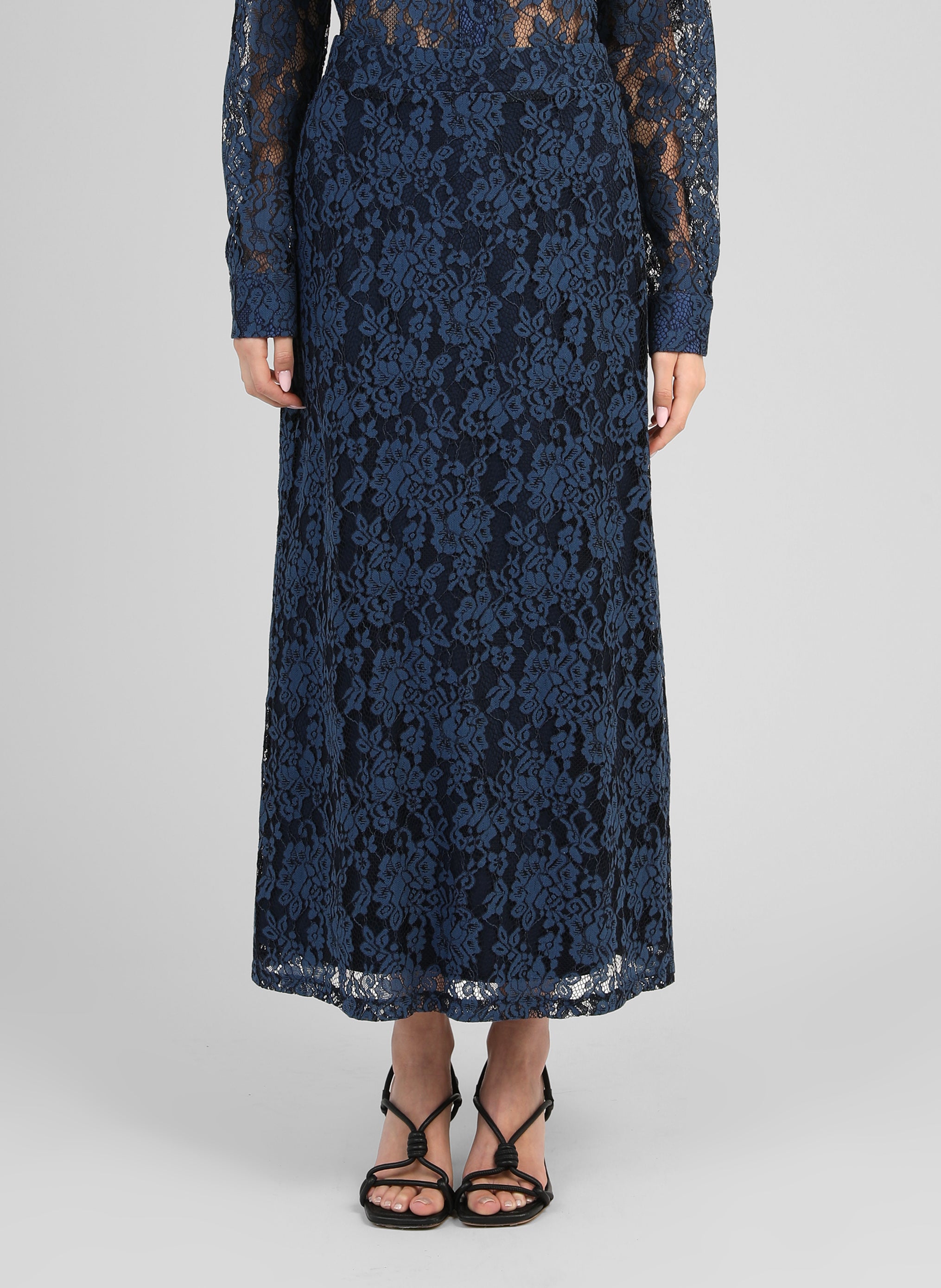 JUPE MIDI JUVYNA marine