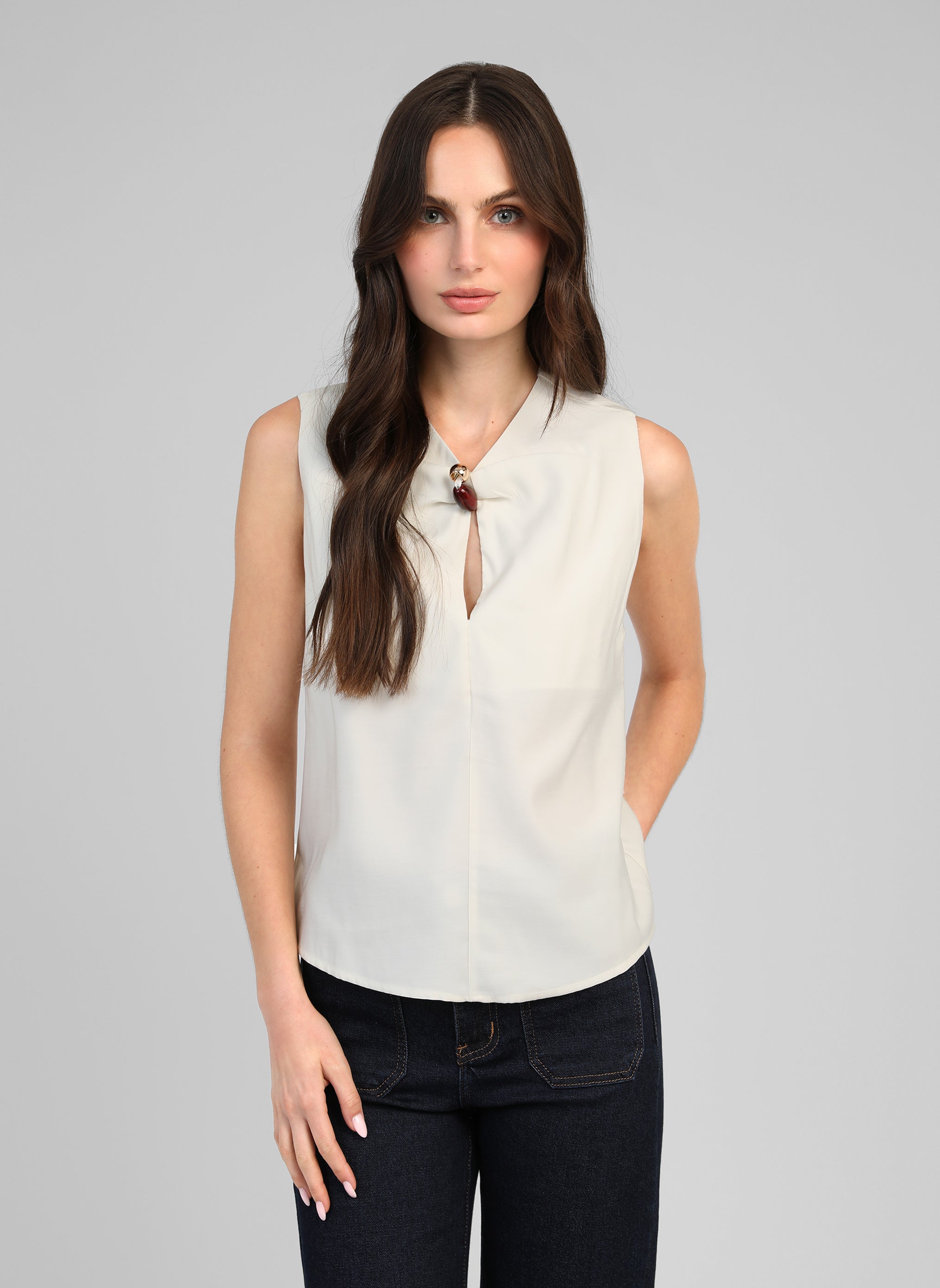 TOP KEZRA blanc casse