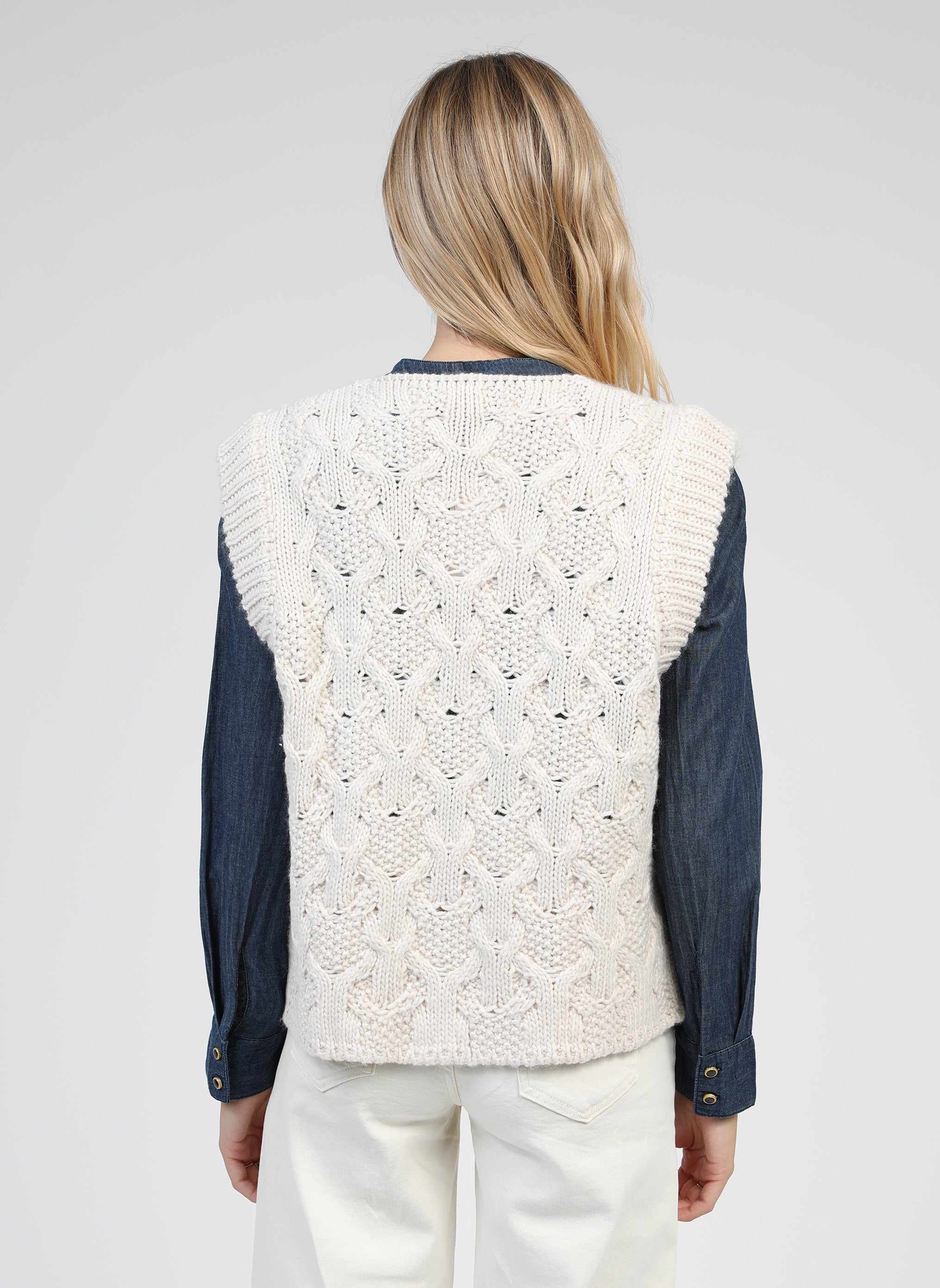 CARDIGAN SANS MANCHE LAJOIA ecru