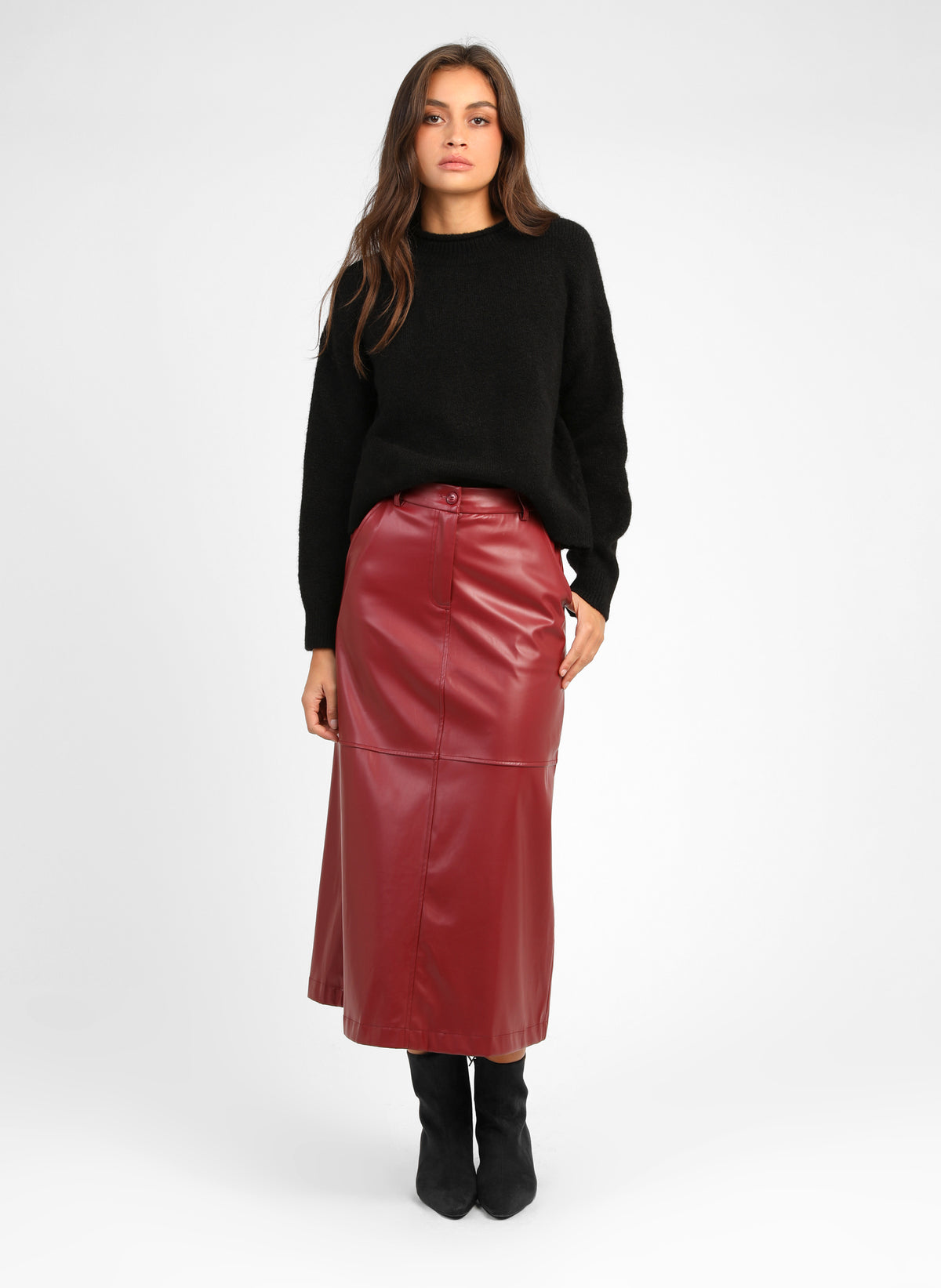 JUPE MIDI JOURIA rouge