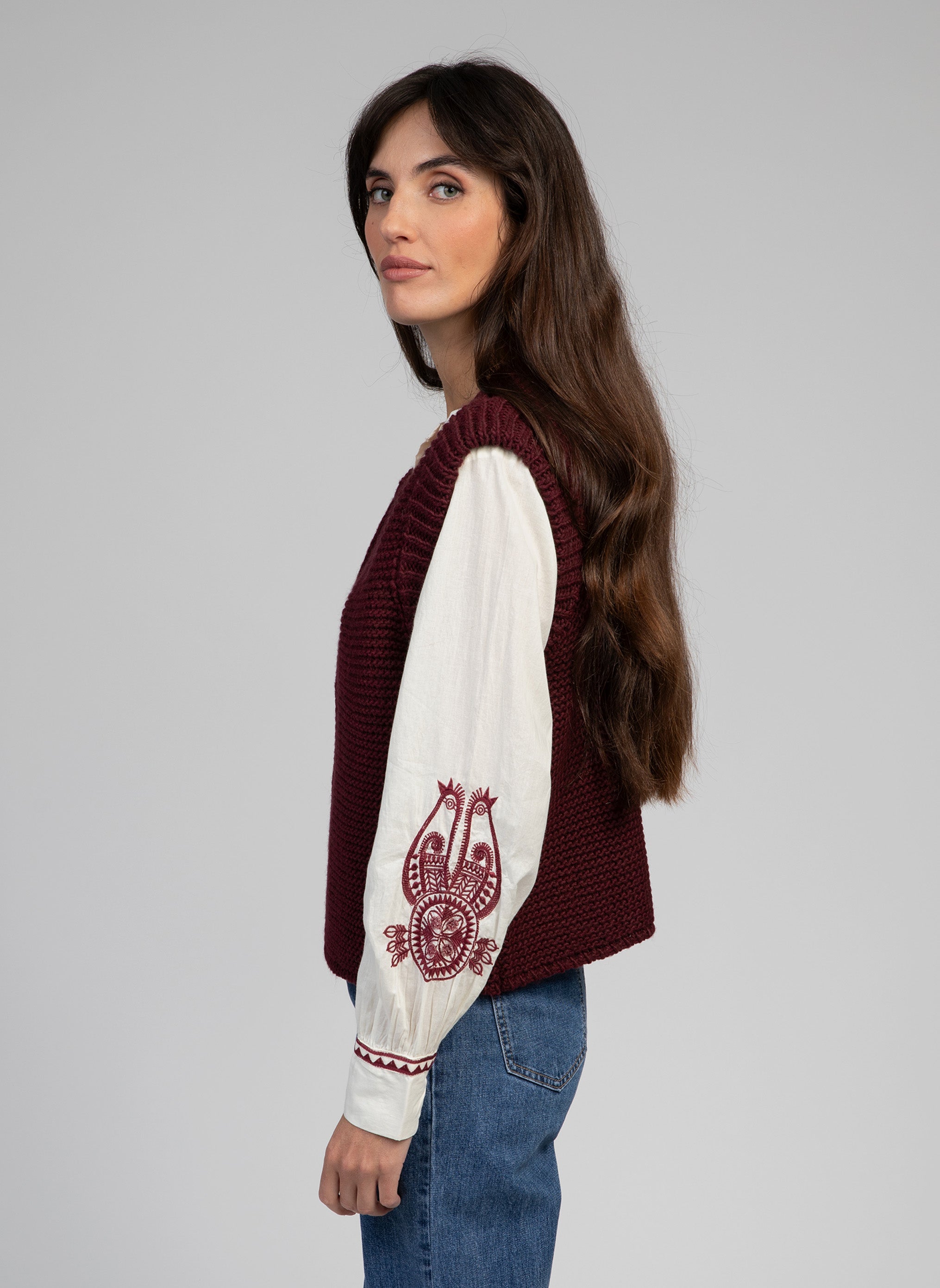 CARDIGAN LEGRINGOU bordeaux