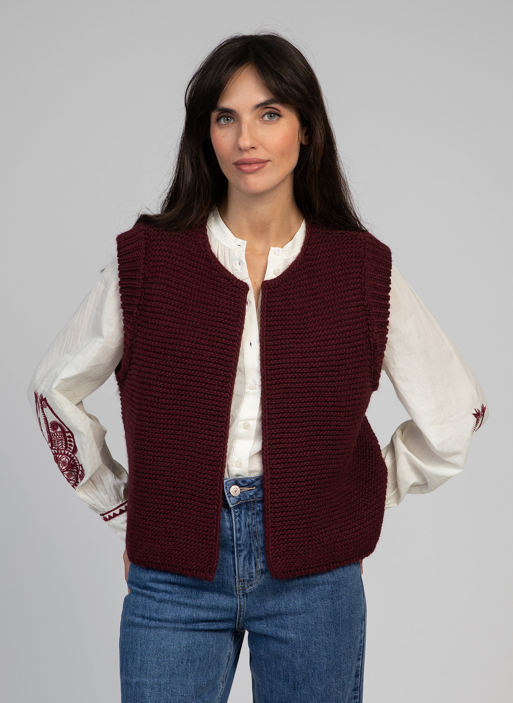 CARDIGAN LEGRINGOU bordeaux