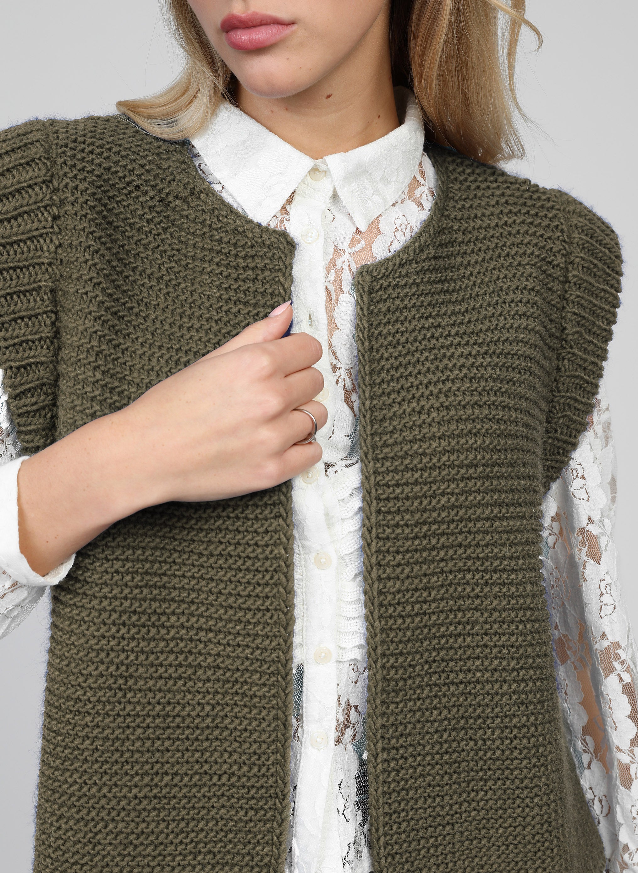 CARDIGAN SANS MANCHE LEGRINGOU A militaire
